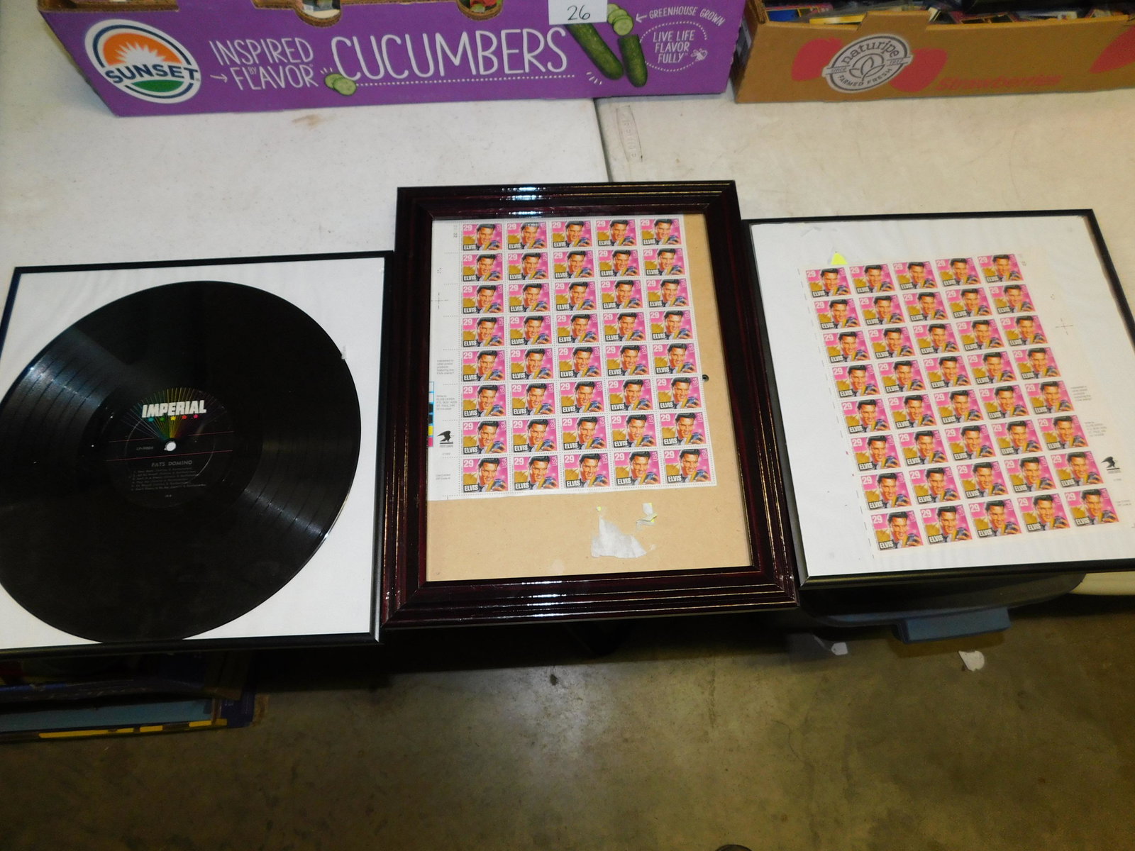 Lot of Elvis and Fats Domino Framed Items (1 of 1)