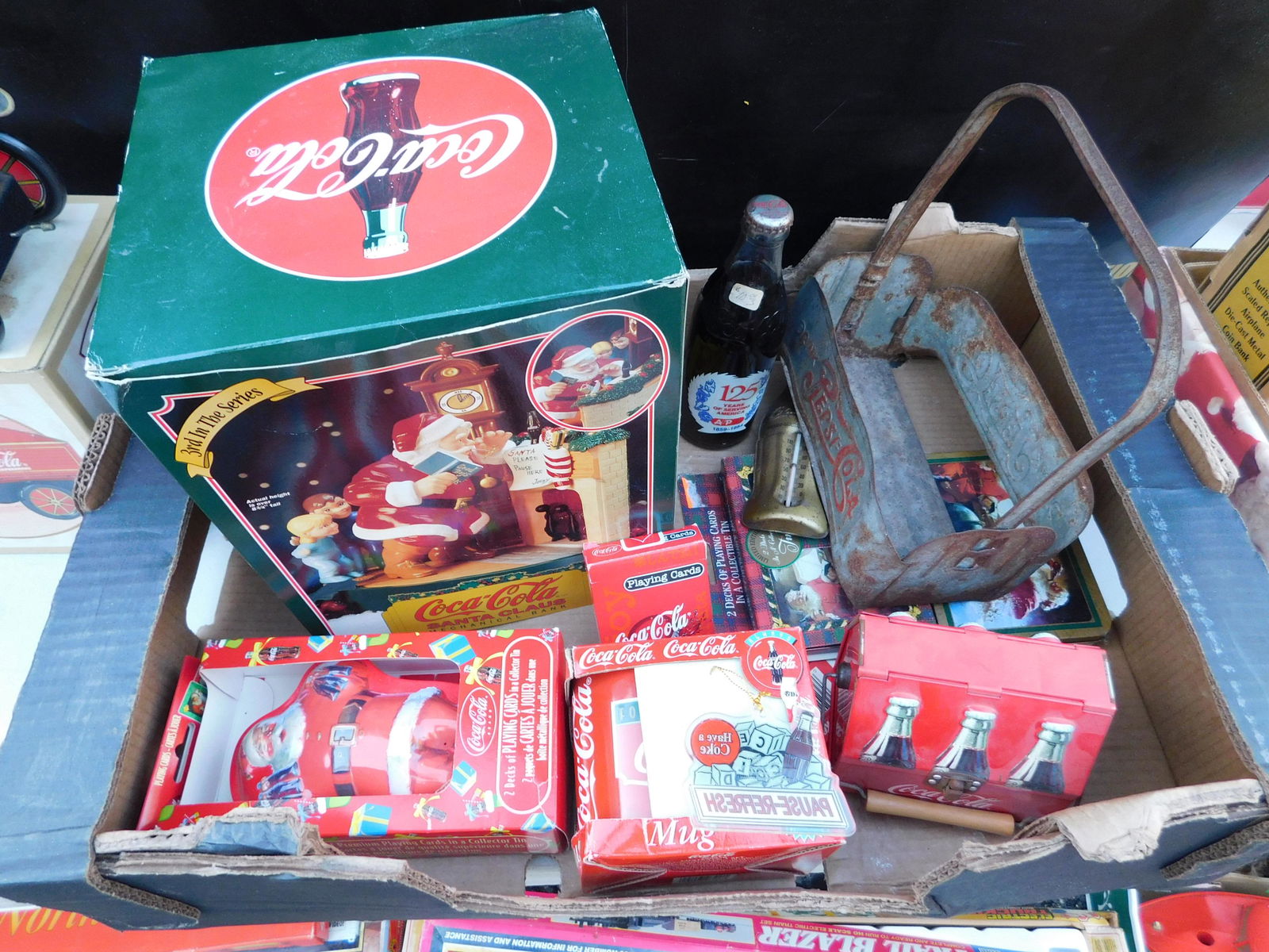 Box Lot of Coca Cola and Pepsi Items: Box Lot of Coca-Cola and Pepsi Items. You are bidding at a live sale. Please read the terms and conditions. This sale will be broadcast live on sale day with full descriptions of each lot being sold,