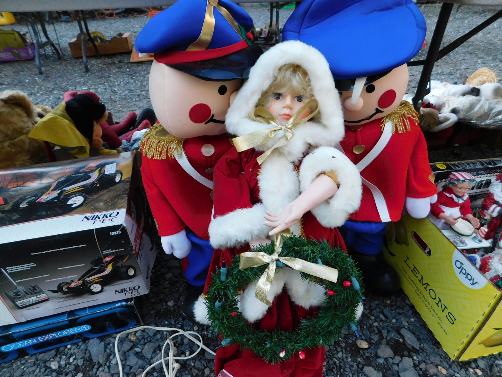 Box Lot of Christmas Figures: Box Lot of Christmas Figures. You are bidding at a live sale. Please read the terms and conditions. This sale will be broadcast live on sale day with full descriptions of each lot being sold, as well