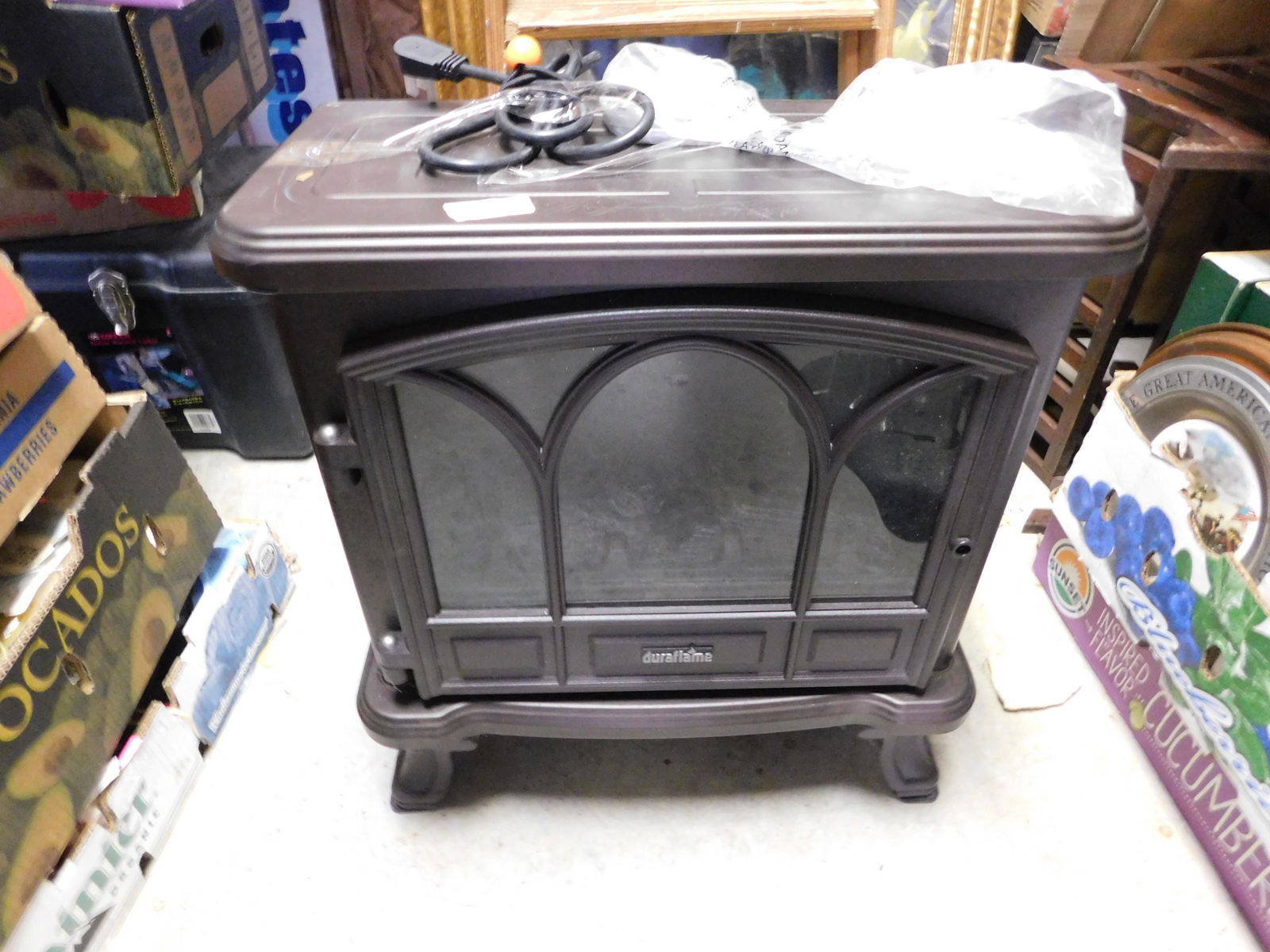 Duraflame Electric Heater: Duraflame Electric Heater. You are bidding at a live sale. Please read the terms and conditions. This sale will be broadcast live on sale day with full descriptions of each lot being sold, as well as