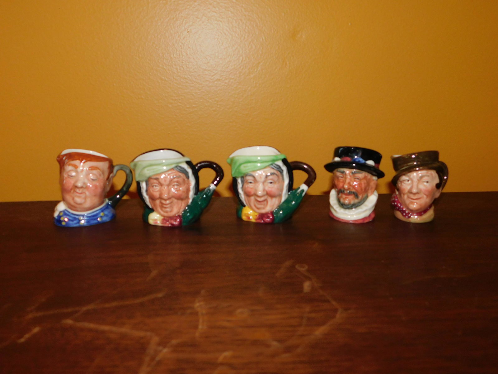 Miniature Royal Daulton Toby Mugs - Lot of 5 (1 of 3)