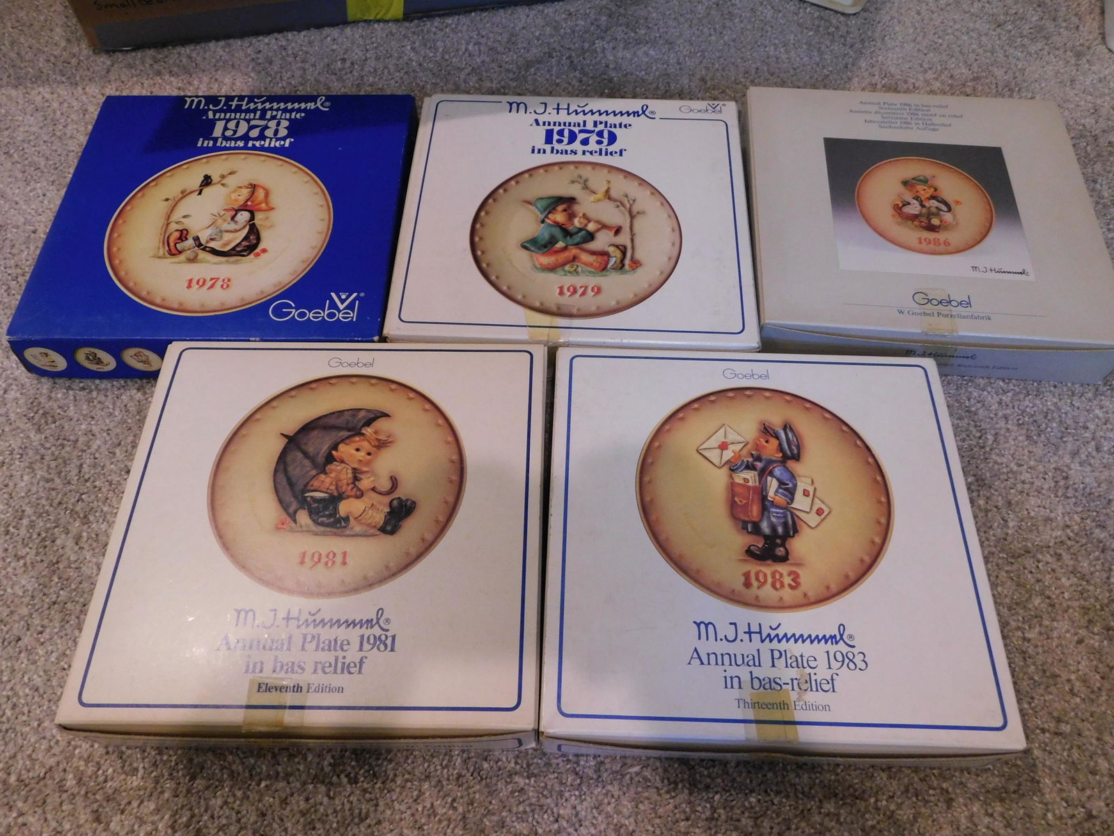 Lot of 5 Hummel Collector Plates with Boxes (1 of 1)