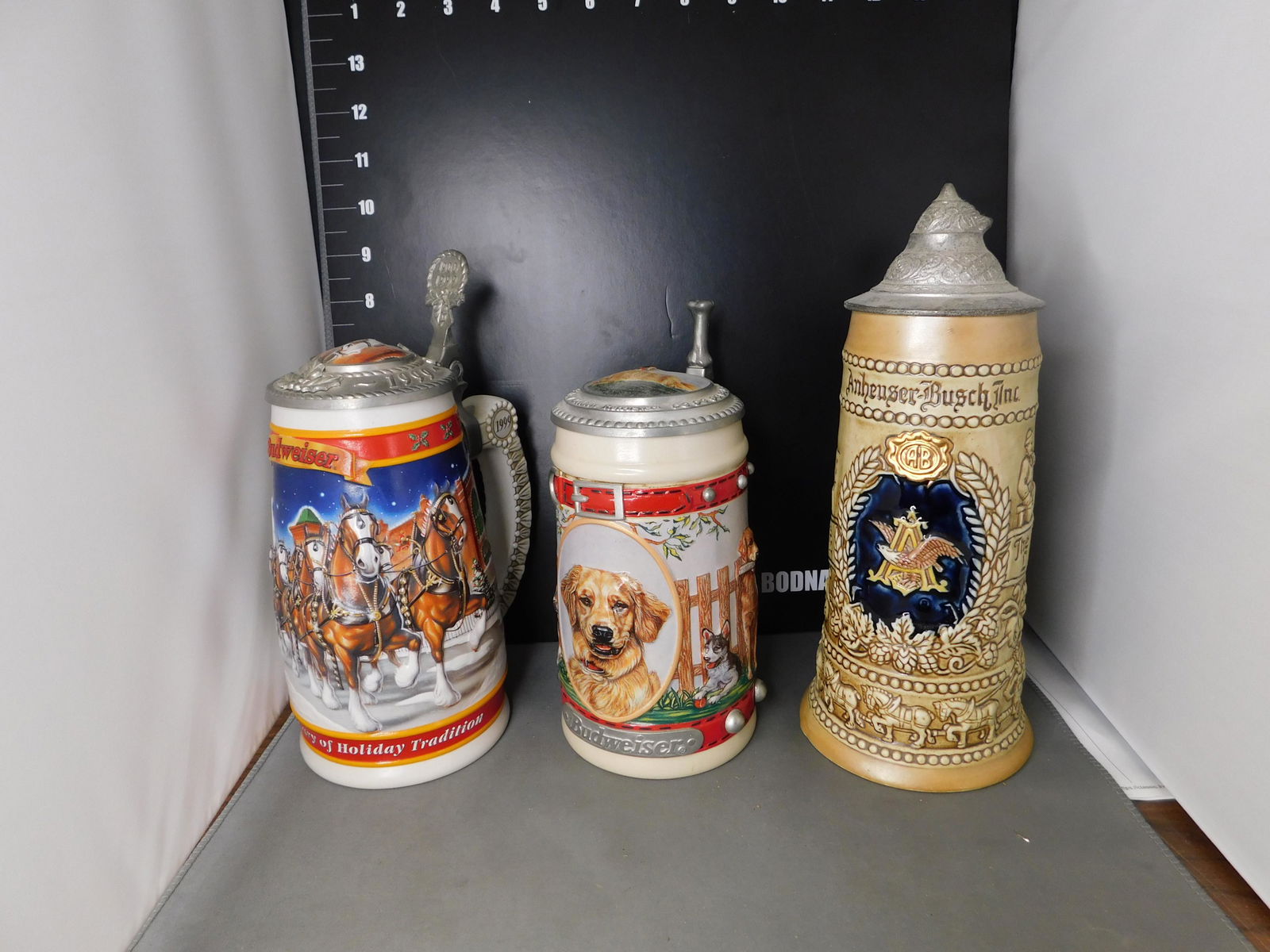 Lot of 3 Budweiser Steins (1 of 3)