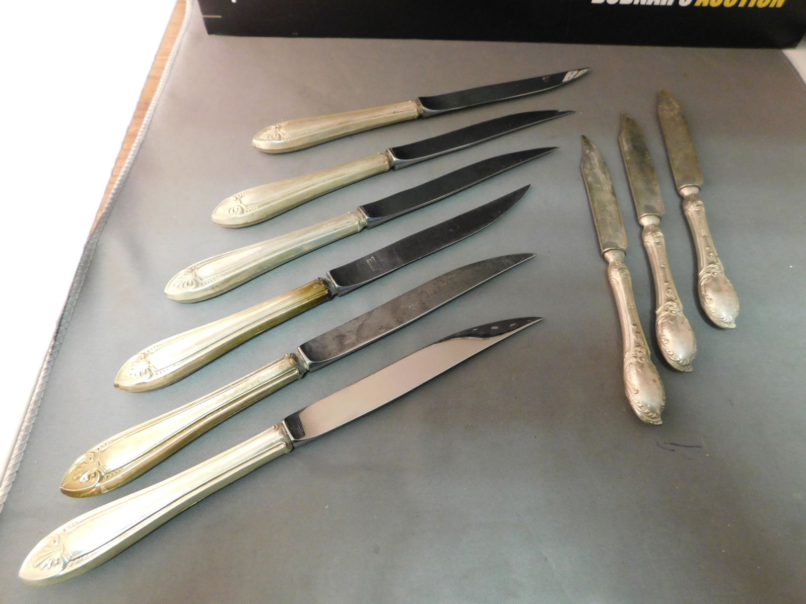 Lot of 6 Sterling Handled Knives plus 3 Silver-plate (1 of 4)