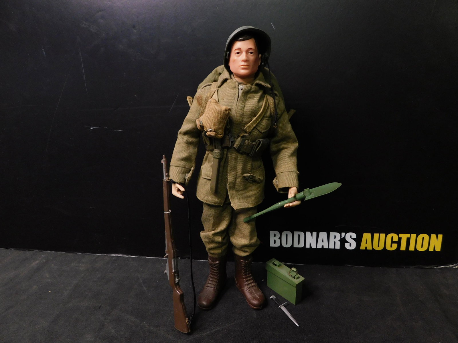Vintage G.I. Joe 12" Figure: Vintage 12" G.I. Joe Figure. Marked 1964. Comes with Accessories. You are bidding at a live sale, please read the terms and conditions. We are offering contact-less pick ups at our South Brunswick loc