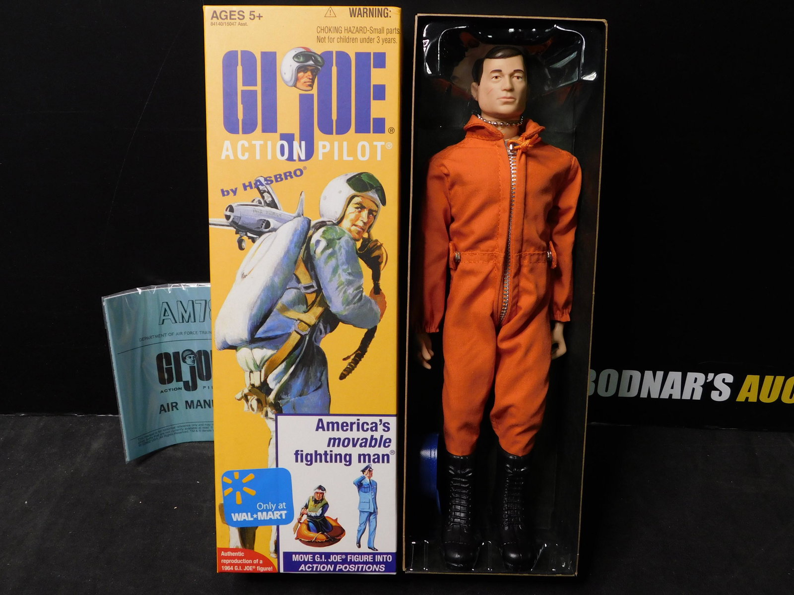 GI Joe Action Pilot Figure in Box: GI Joe 12" Action Pilot Figure in Box with Air Manual, Decals, and Hat. Hasbro 2008. Walmart Exclusive. You are bidding at a live sale, please read the terms and conditions. We are offering contact-le
