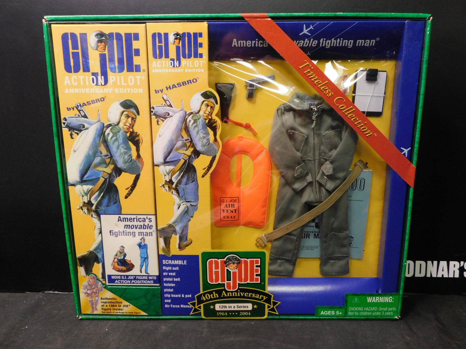 GI Joe Action Pilot Scramble Set 40th Anniversary: GI Joe 40th Anniversary 12" Action Pilot Scramble Set. 12th in a Series. In Box. Hasbro 2003. You are bidding at a live sale, please read the terms and conditions. We are offering contact-less pick up