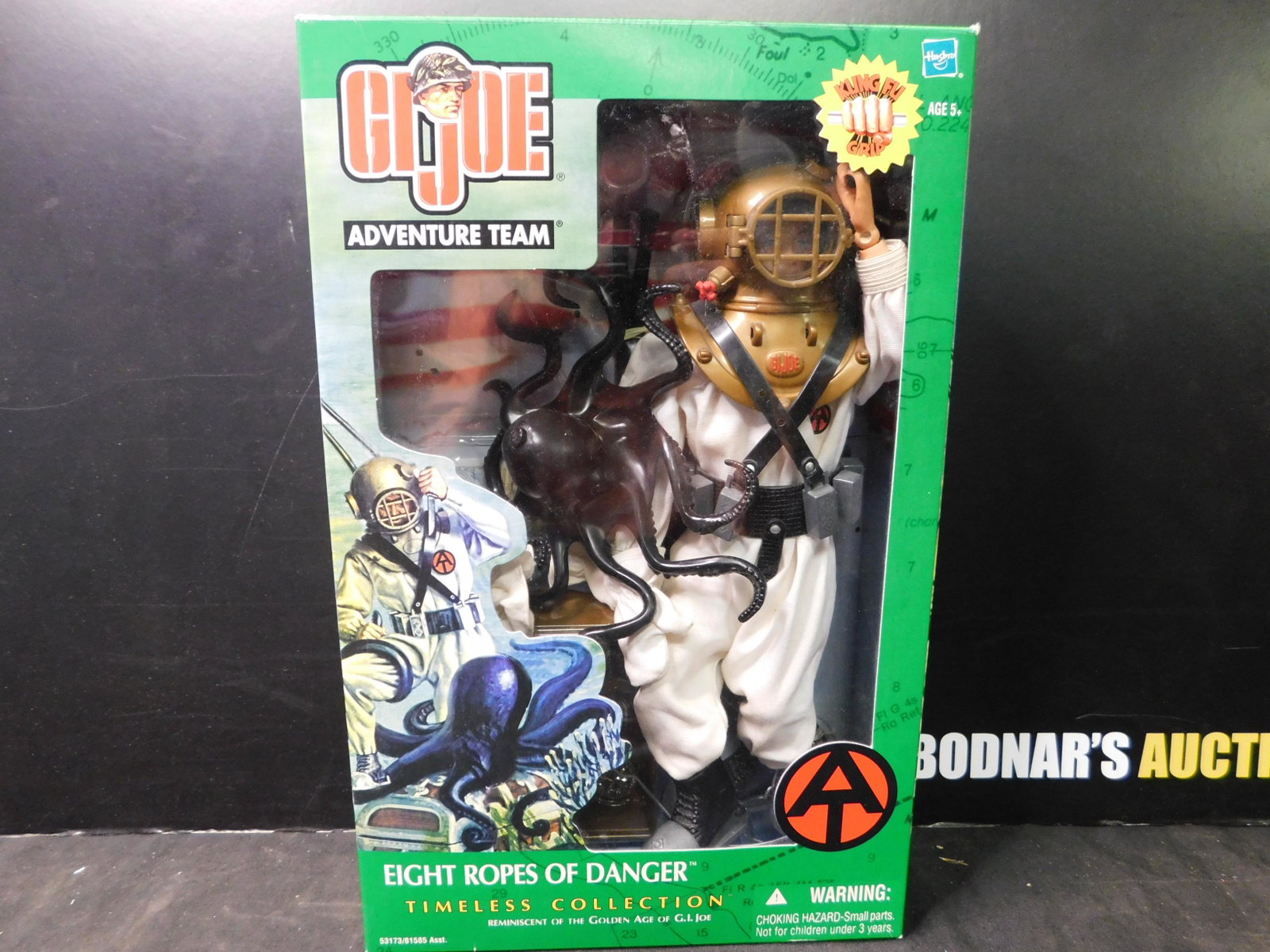 GI Joe Eight Ropes of Danger Figure: GI Joe Adventure Team Eight Ropes of Danger 12" Figure Timeless Collection - In Box. Hasbro 2002. Box has been opened. Appears to be complete. You are bidding at a live sale, please read the terms and