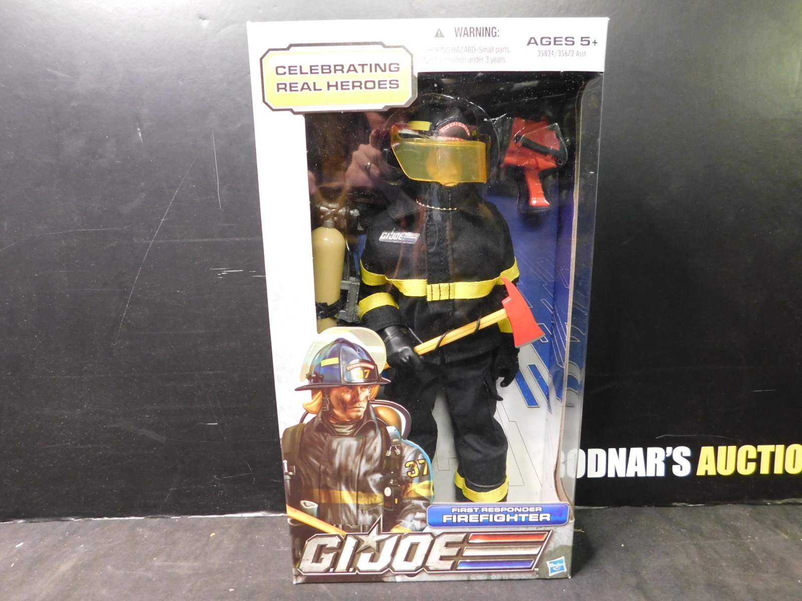 GI Joe First Responder Firefighter in Box: GI Joe First Responder Firefighter in Box. 12" Hasbro 2011. You are bidding at a live sale, please read the terms and conditions. We are offering contact-less pick ups at our South Brunswick location 