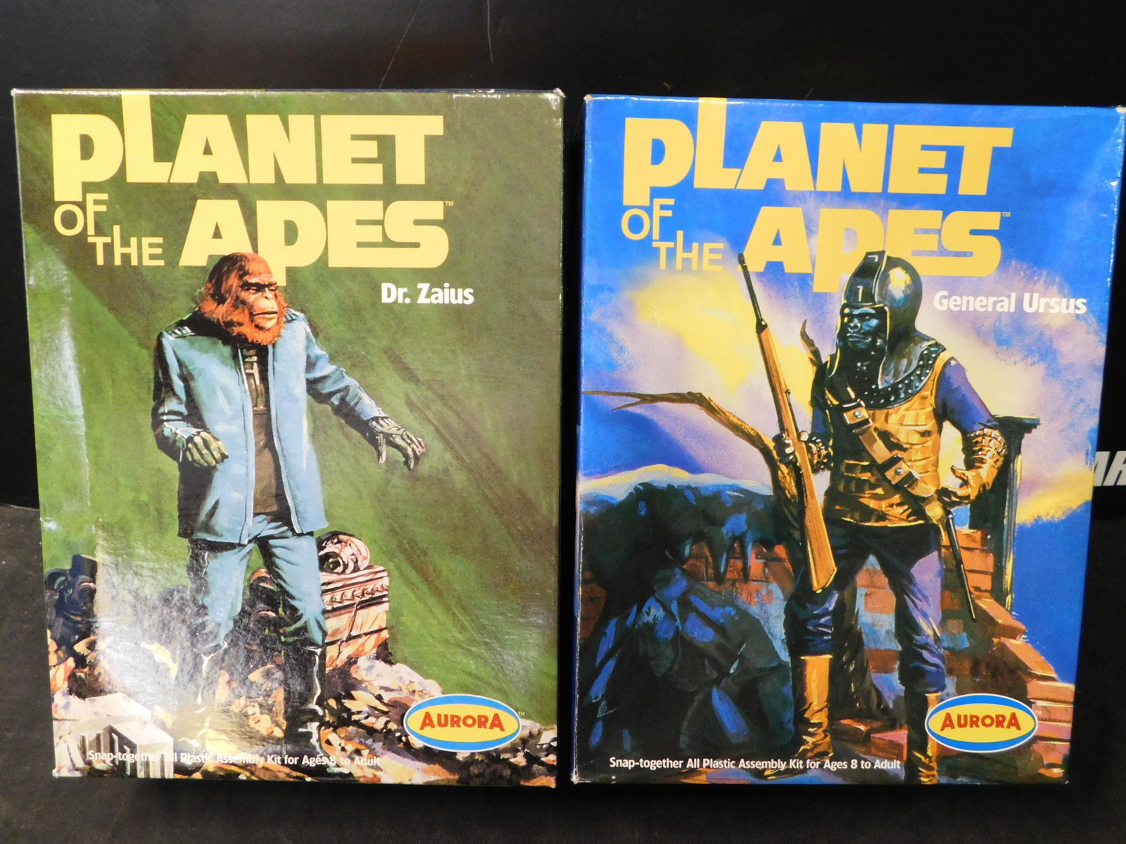 Planet of the Apes Model Kit Lot of 2: Lot of 2 Aurora Planet of the Apes Model Kits. General Ursus and Dr. Zaius. All from private collector who disclosed to us that he just took off the factory seal to look at them and to the best of our