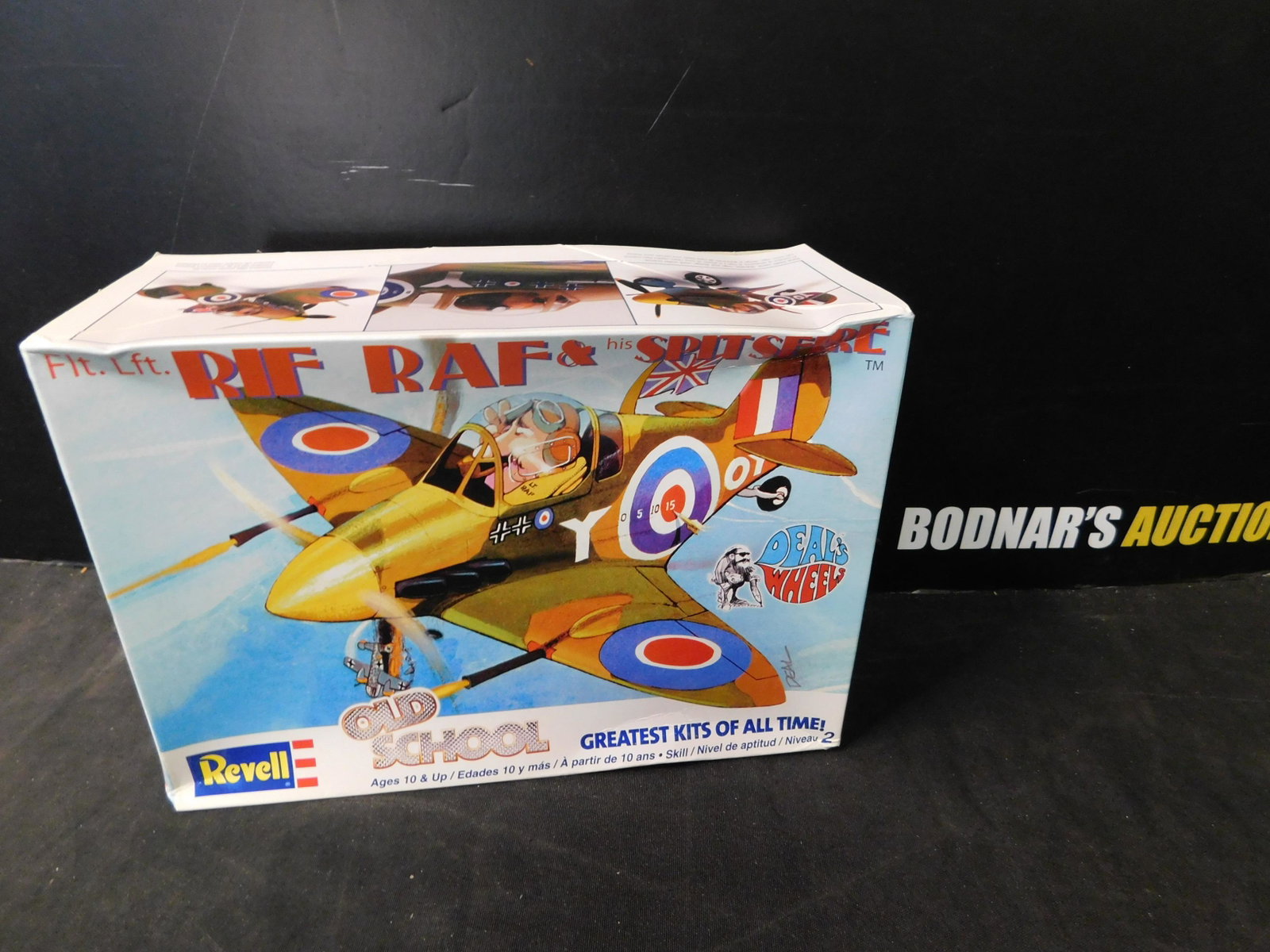 Revell Rif Raf & His Spitsfire Model Kit: Revell Old School Model Kit - Rif Raf & His Spitsfire. All from private collector who disclosed to us that he just took off the factory seal to look at them and to the best of our knowledge we are sel