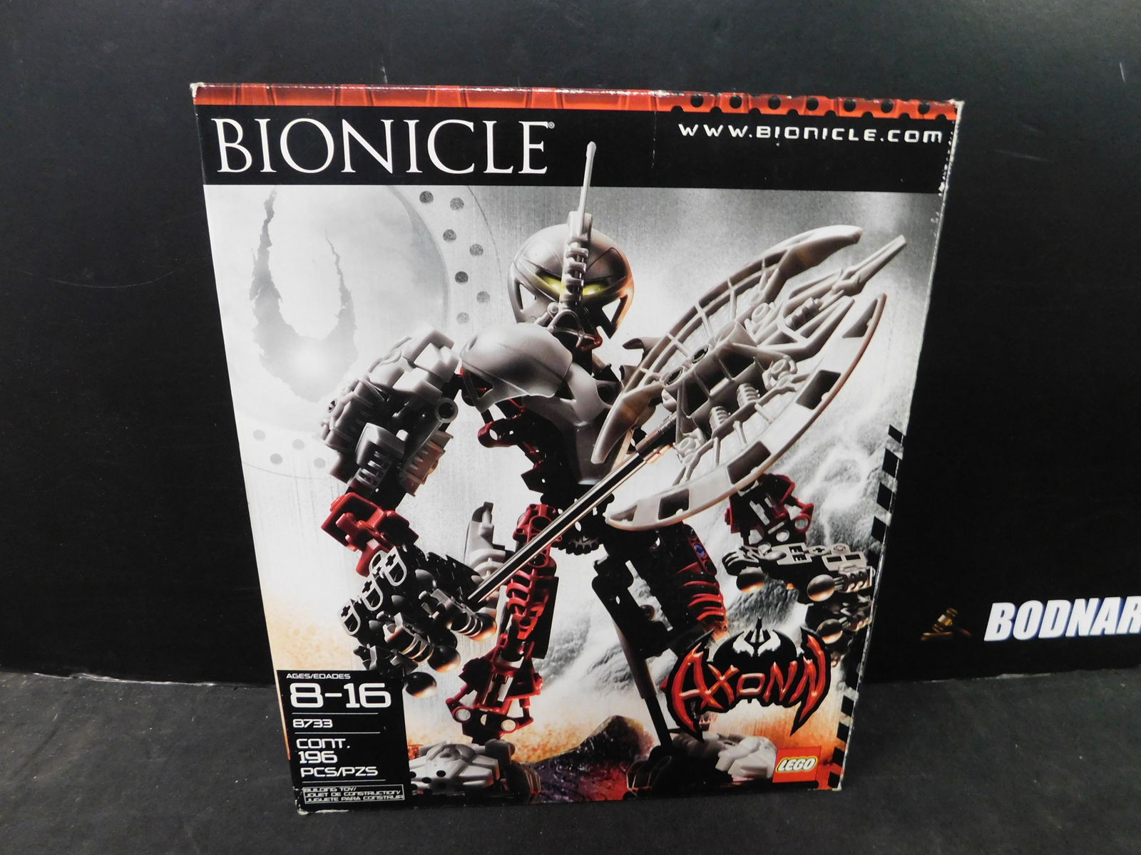 Lego Bionicle Axonn: Lego Bionicle Axonn. The Legos came from a collector's estate. He had them displayed and for selling purposes he took them apart and put them back into baggies. We can say we are pretty sure they are