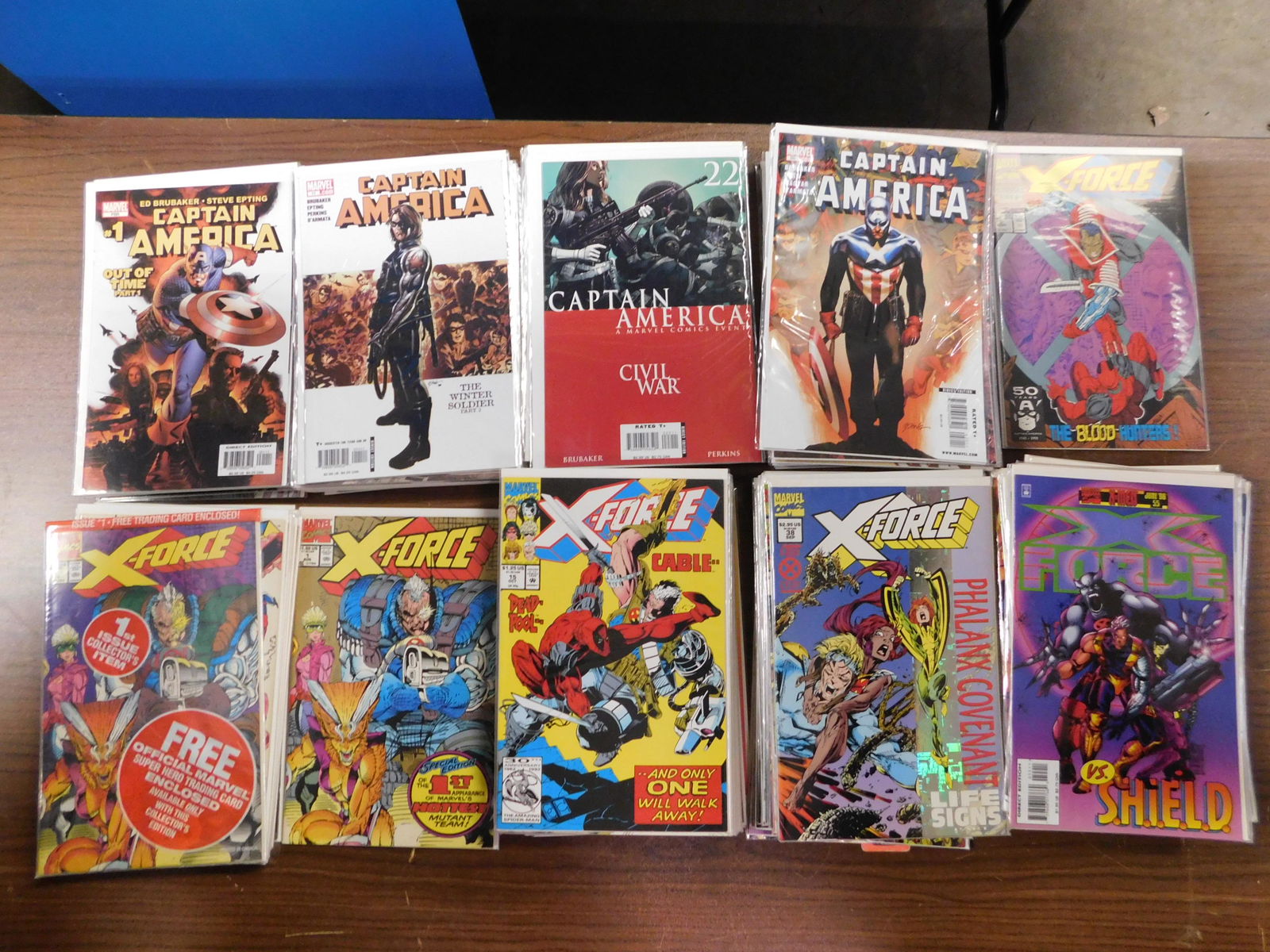 Short Box of Brubaker Captain America and X-Force Comic (1 of 2)