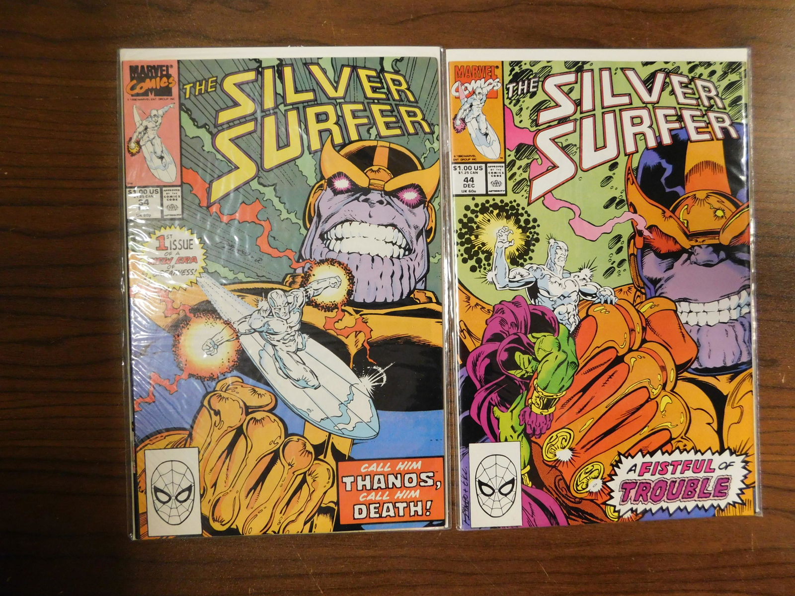 Silver Surfer # 34 and #44 Comic Lot (1 of 1)