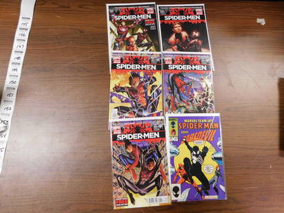 Spider-Man #1 thru #5 and Marvel Team up #141 Comic Lot: Spider-man #1 thru #5 plus Marvel Team up #141. and This sale will be broadcast live on sale day with an auctioneer and caller calling full descriptions of each lot being sold, as well as video feed o