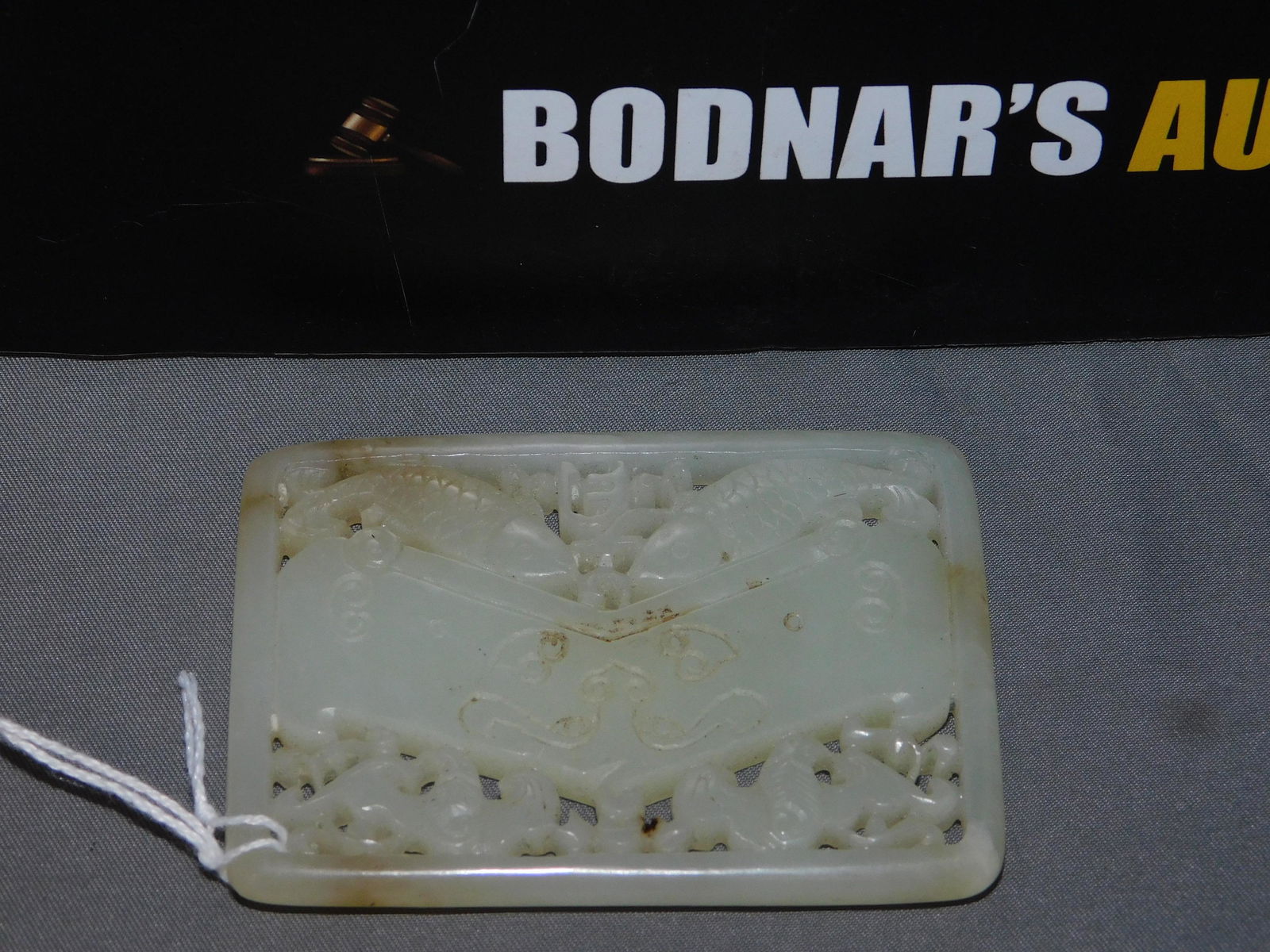 Carved Hard Stone Fish Medallion (1 of 2)