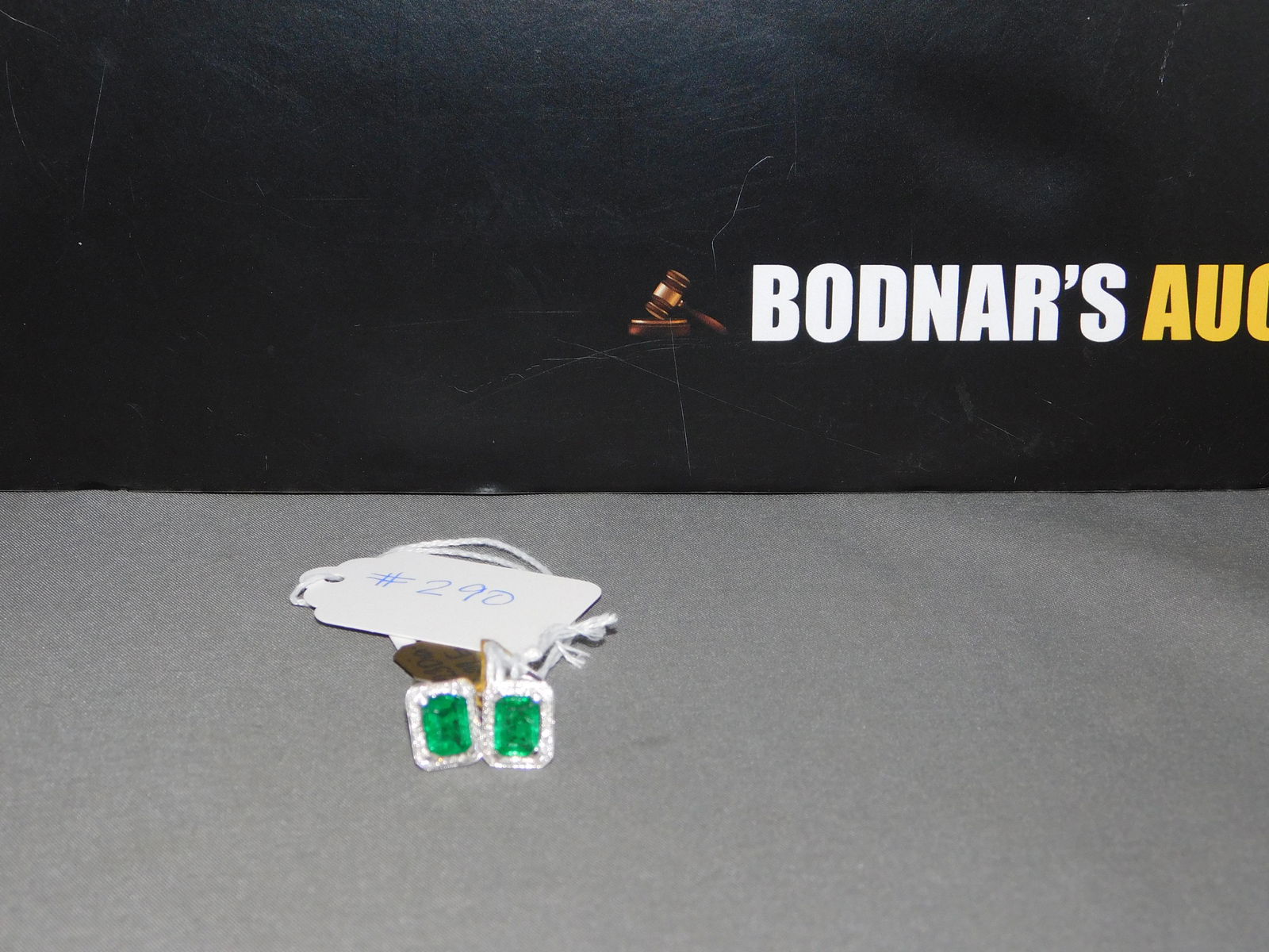 14K Emerald & Diamond Earrings (1 of 3)