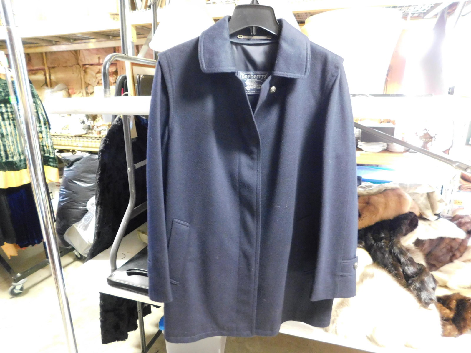 Burberrys' Navy Coat (1 of 2)