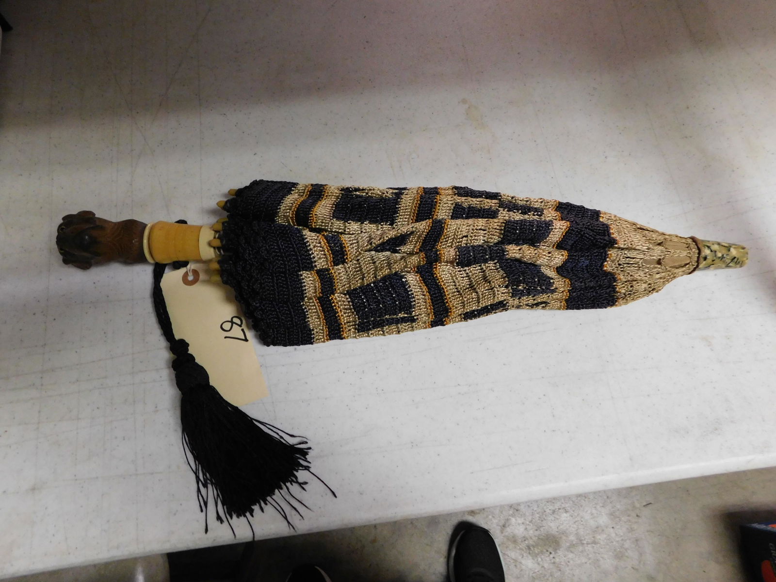 Dog Head Handled Crocheted Parasol (1 of 5)