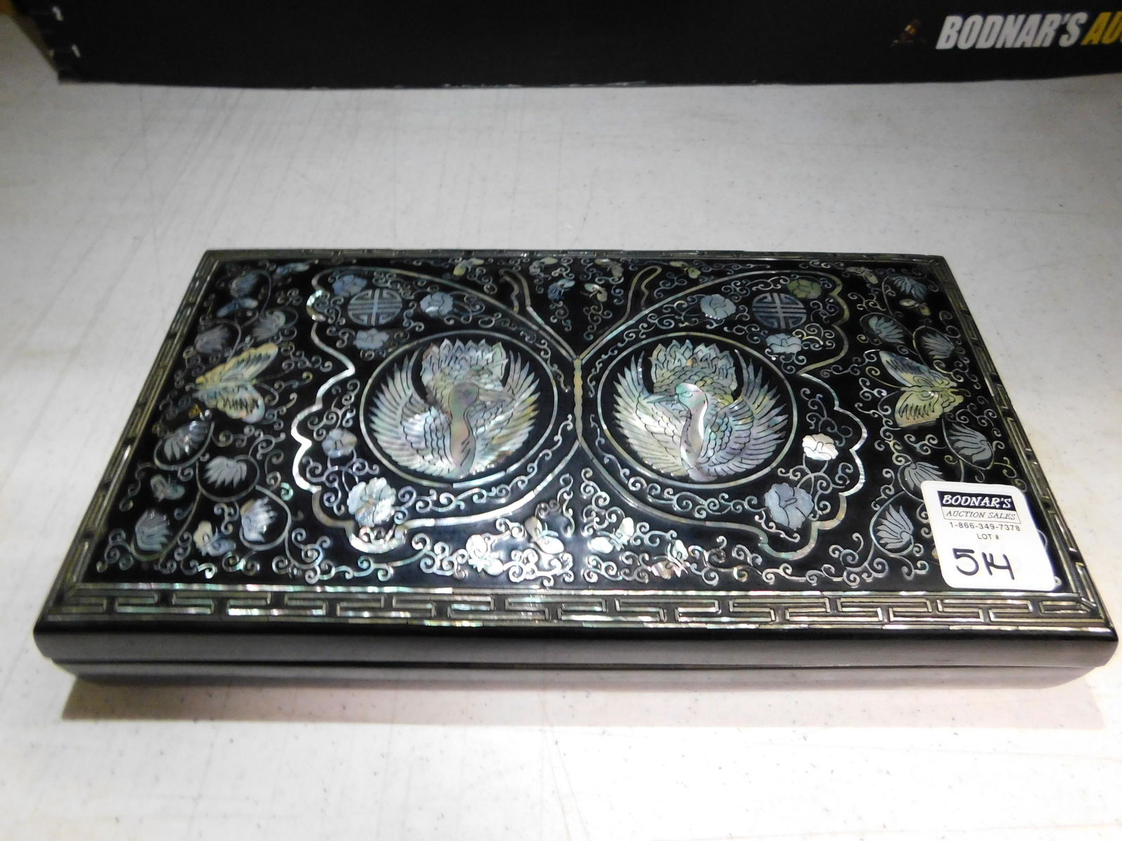 Asian Black Lacquer and Mother of Pearl Box (1 of 3)