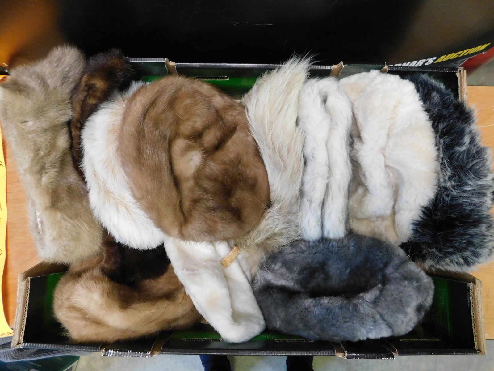 Box Lot of Fur and Faux Fur Hats and Shawls (1 of 1)