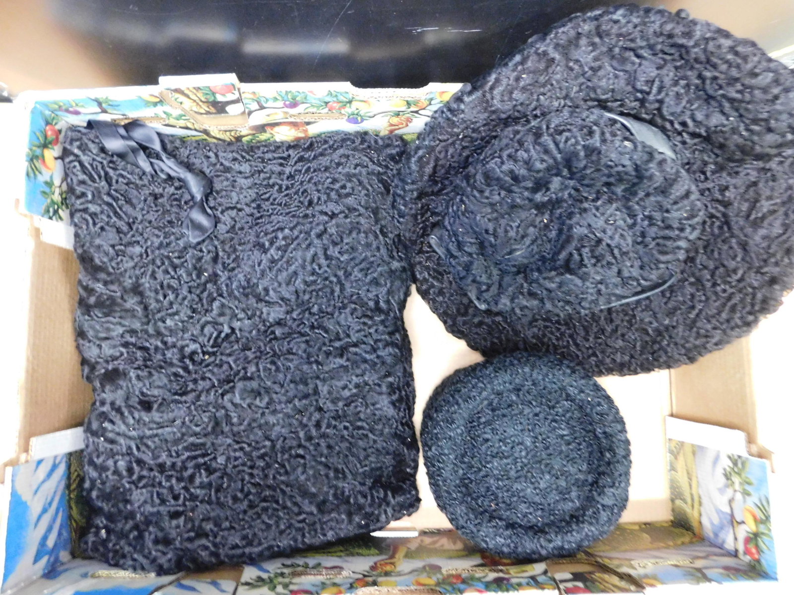 Box Lot with Persian Lambswool Muff and Hat (1 of 1)