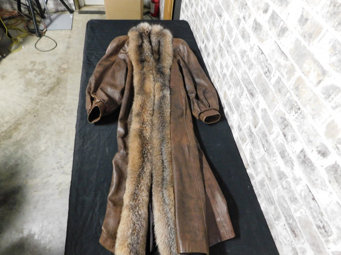 Leather coat with Fox Trim (1 of 4)