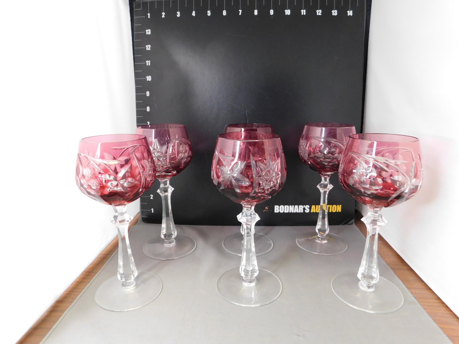 6 Cut to Clear Wine Glasses: Lot of 6 Cut to Clear Wine Glasses. You are bidding at a live sale, please read the terms and conditions. We are offering contact-less pick ups at our South Brunswick location by APPOINTMENT ONLY on t