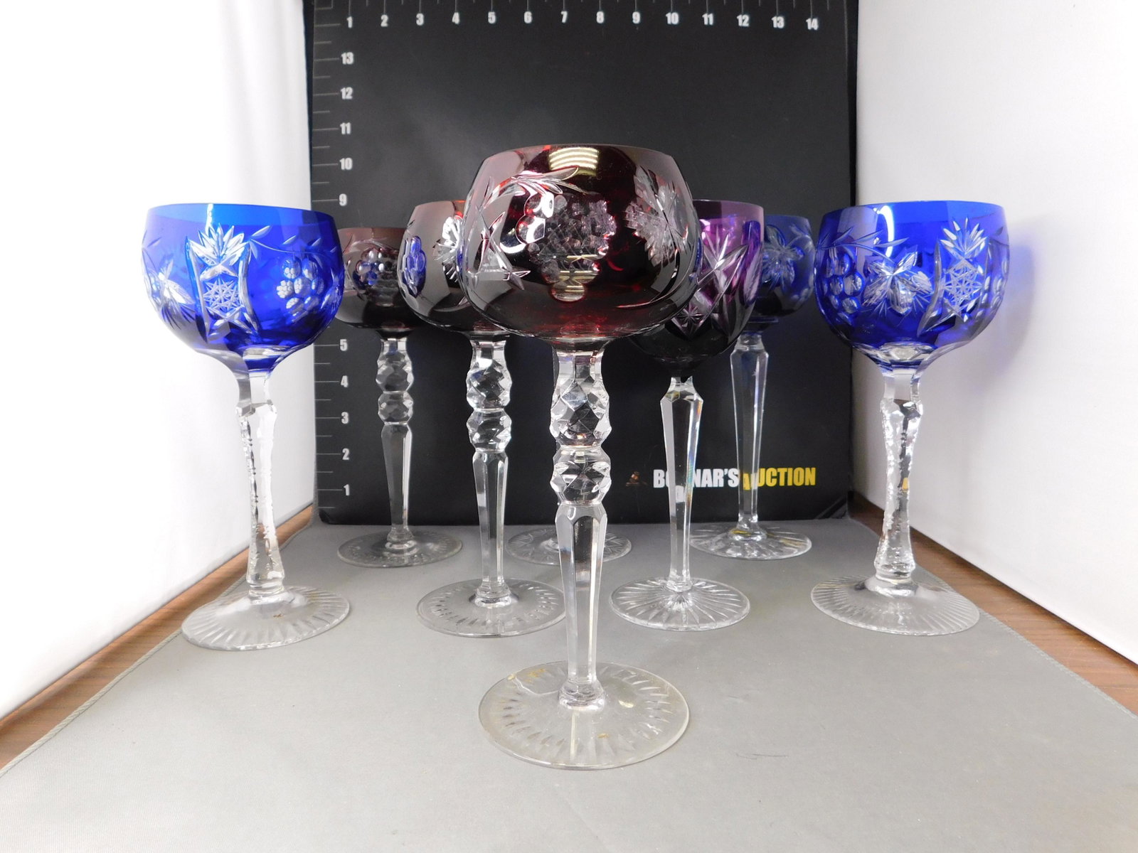 8 Cut to Clear Wine Glasses: Lot of 8 Cut to Clear Wine Glasses. You are bidding at a live sale, please read the terms and conditions. We are offering contact-less pick ups at our South Brunswick location by APPOINTMENT ONLY on t