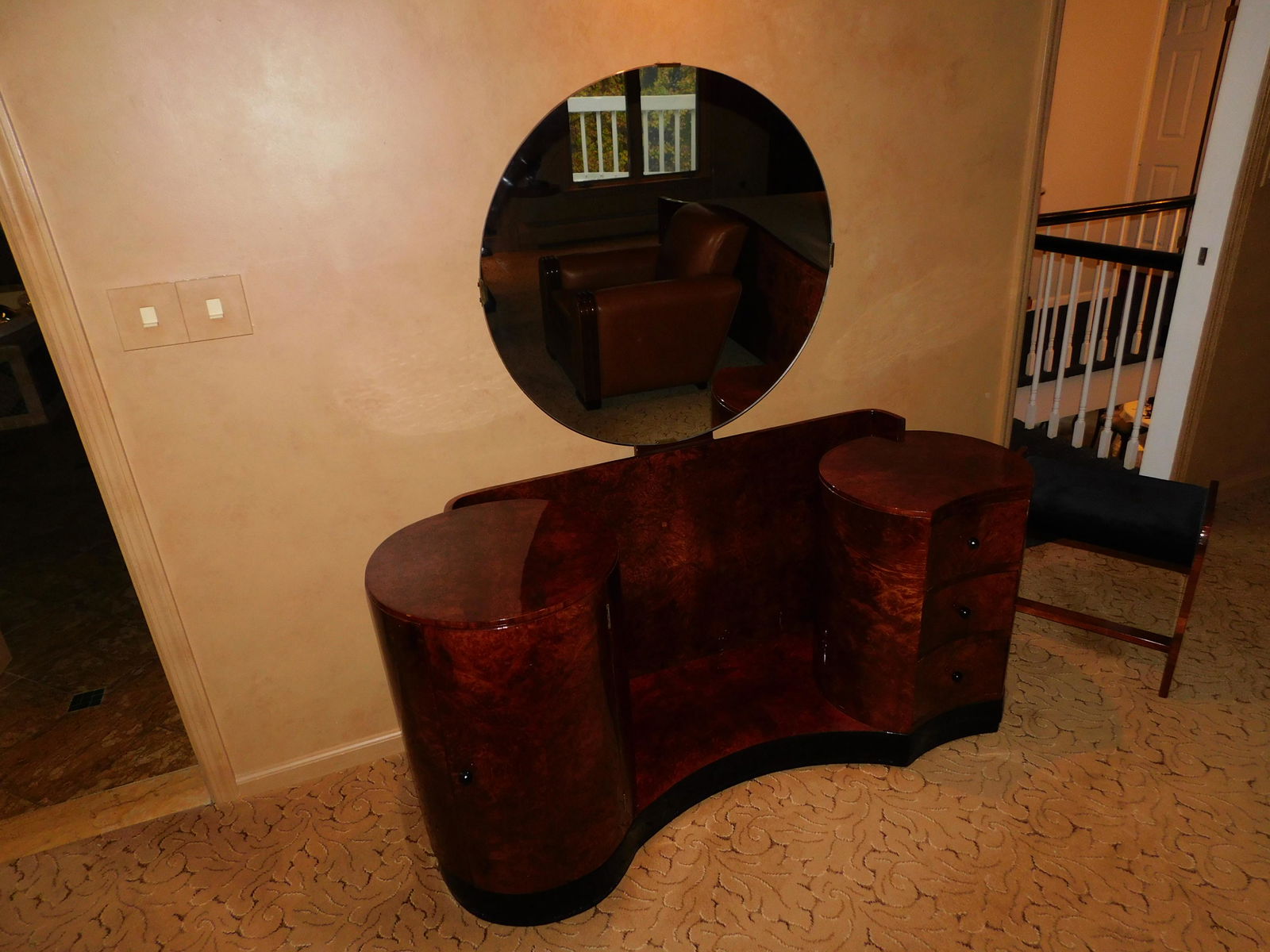 Art Deco Vanity: Art Deco Vanity. This sale will be broadcast live on sale day with full descriptions of each lot being sold, as well as video feed of each lot. All items MUST be paid for within 48 HOURS of the sale.