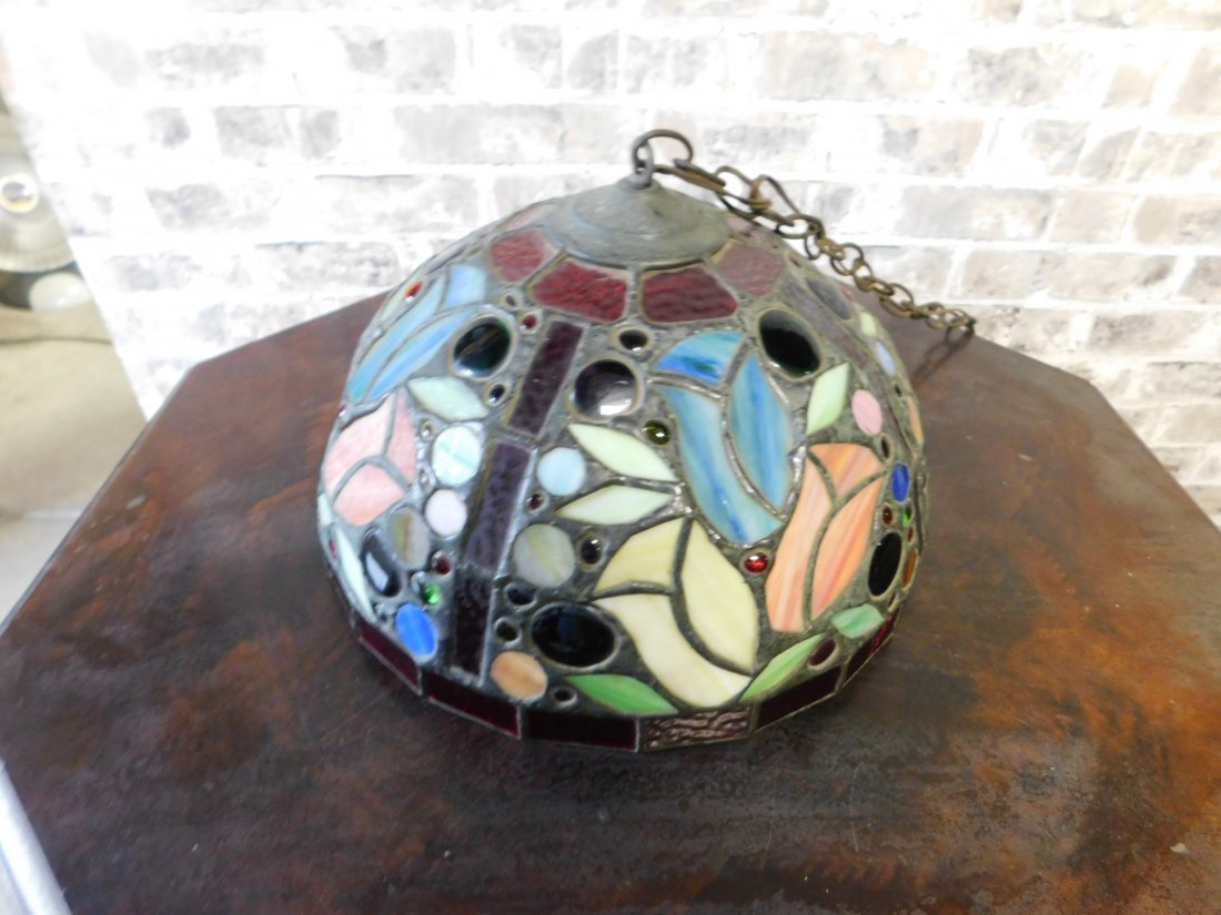 Stain-glass hanging fixture: Stain-glass hanging fixture. This sale will be broadcast live on sale day with full descriptions of each lot being sold, as well as video feed of each lot. All items MUST be paid for within 48 HOURS o