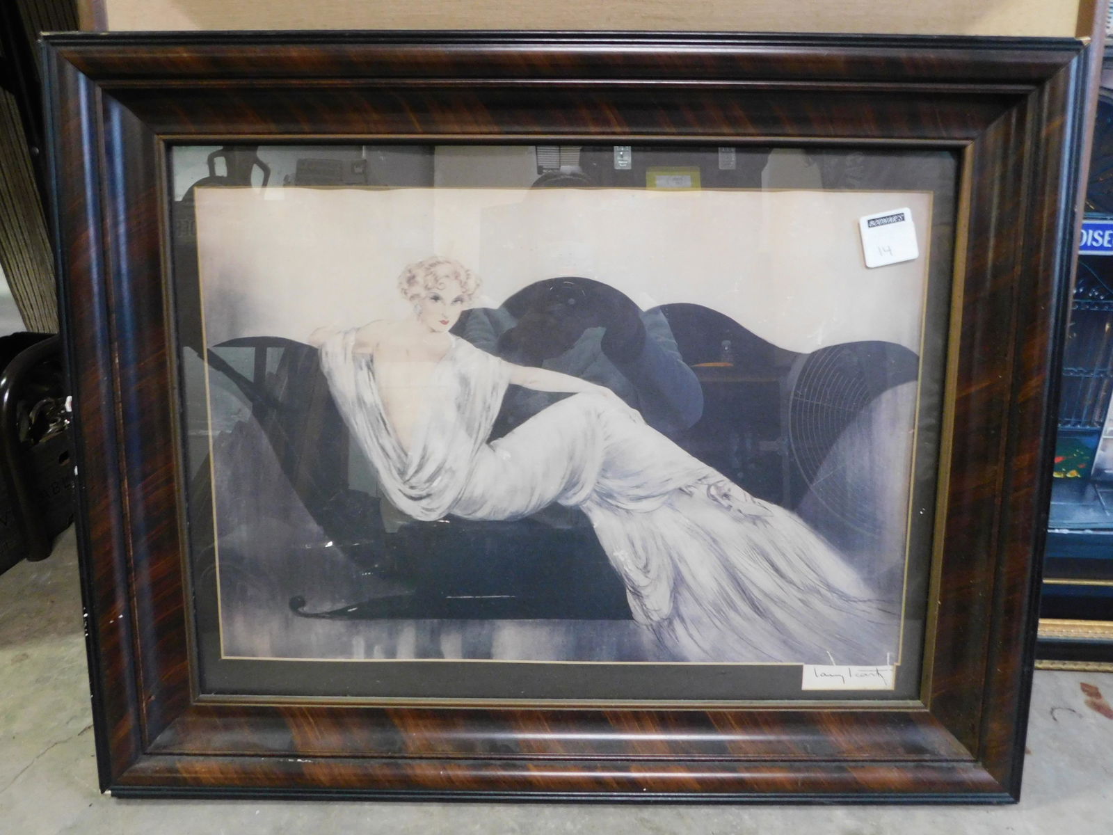 Louis Icart Print: Louis Icart Print of his Print. Measures 22.5" tall x 28" w. This sale will be broadcast live on sale day with full descriptions of each lot being sold, as well as video feed of each lot. All items MU