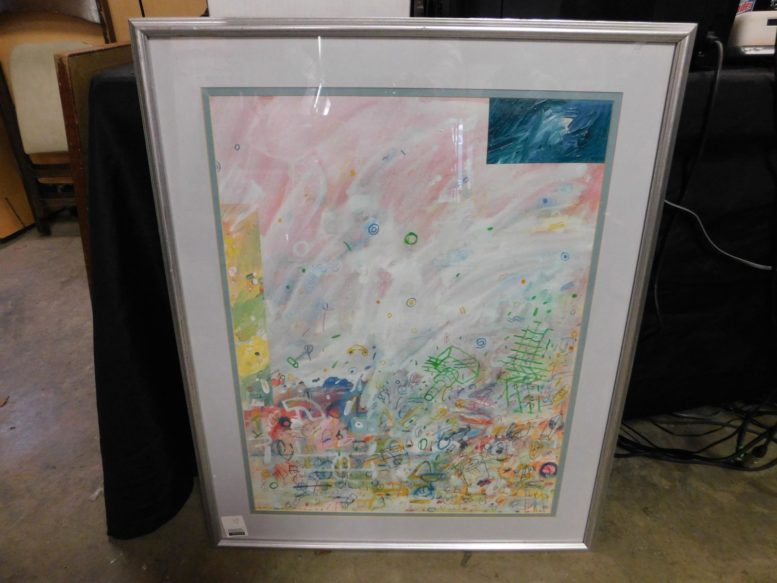 Multi Media Painting and Colle: Multi Media Painting and Colle Signed David Miller. Measures 32" tall x 26" w. This sale will be broadcast live on sale day with full descriptions of each lot being sold, as well as video feed of each