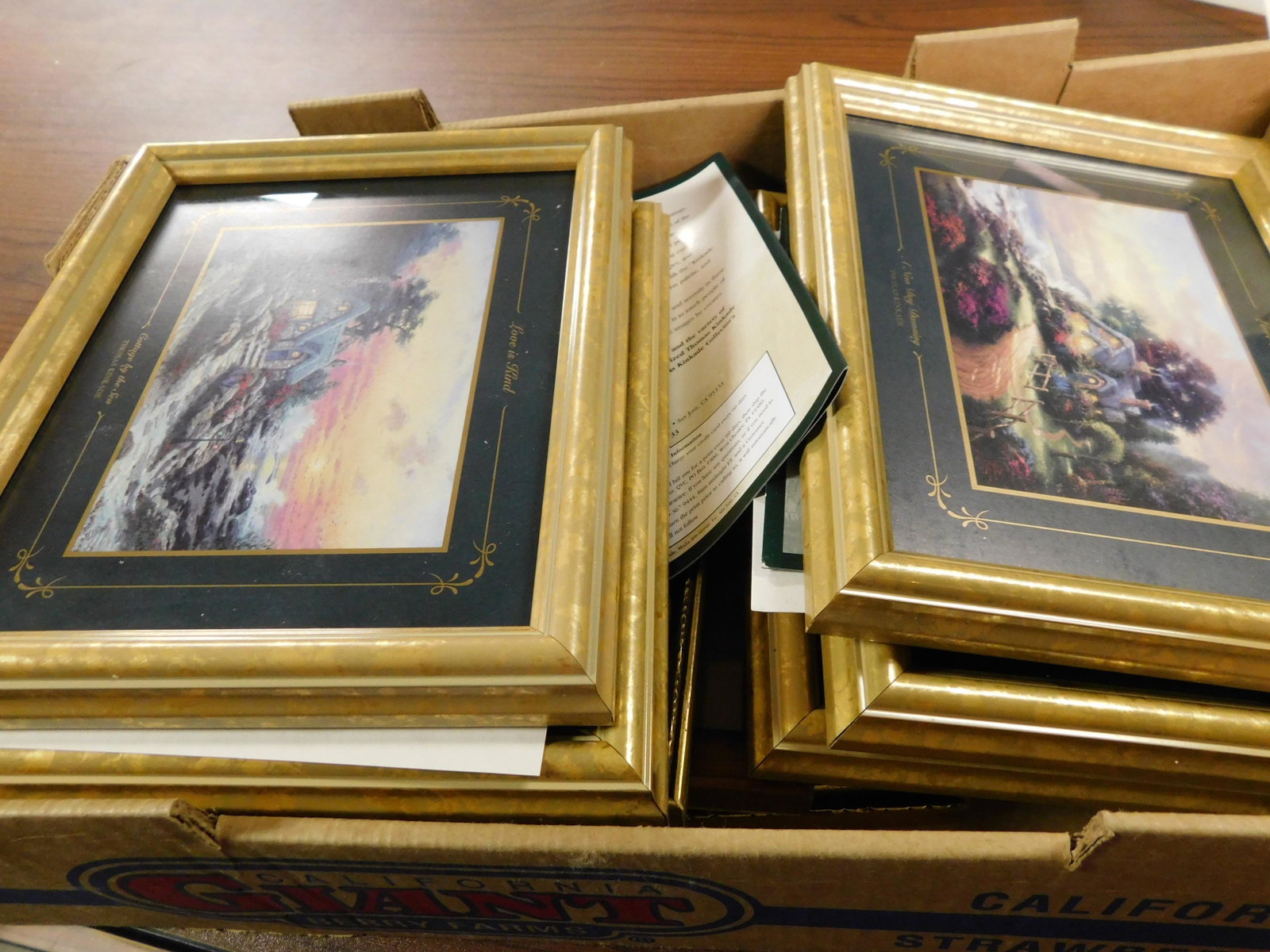 Box Lot of Art including Thomas Kinkaid: Box Lot of Art including Thomas Kinkaid. This sale will be broadcast live on sale day with full descriptions of each lot being sold, as well as video feed of each lot. All items MUST be paid for withi