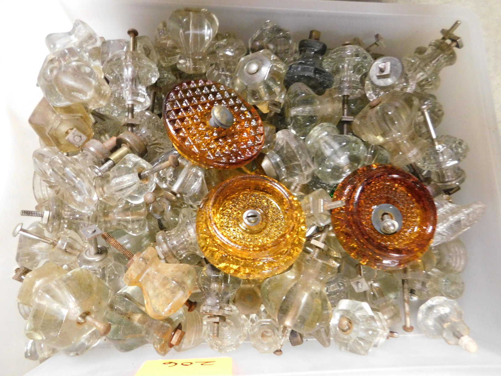 Box Lot of Glass Door pull Hardware: Box Lot of Glass Door Pull Hardware. This sale will be broadcast live on sale day with an auctioneer and caller calling full descriptions of each lot being sold, as well as video feed of each lot. All