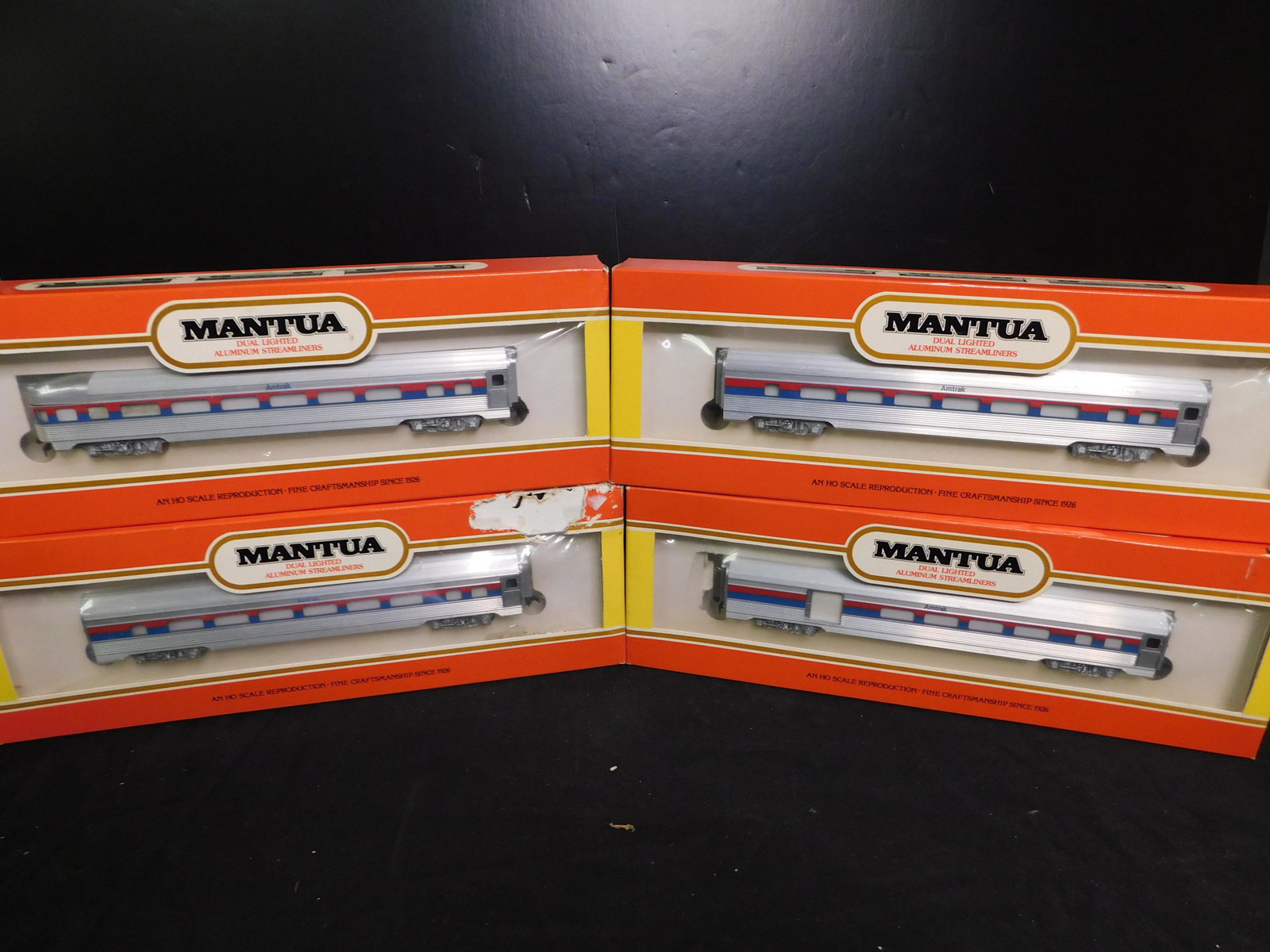 Mantua HO Scale Amtrak Passenger Car Set - Lot of 4: Lot of 4 Mantua HO Scale Amtrak Passenger Car Set - No Engine. You are bidding at a live sale, please read the terms and conditions. We are offering contact-less pick ups at our South Brunswick locati
