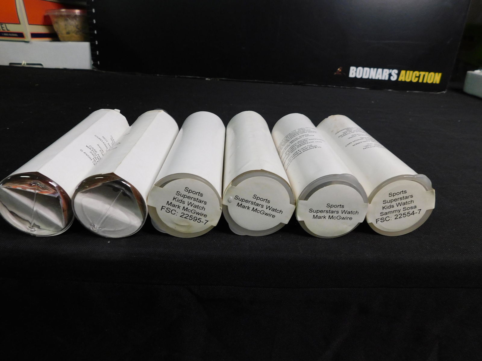 Lot of 6 Sport Superstar Kids Watches: Lot of 6 Avon Sport Superstars Kids Watches including 4 x Mark McGuire and 2 x Sammy Sosa. All with Certificates in Original Packages. You are bidding at a live sale, please read the terms and conditi