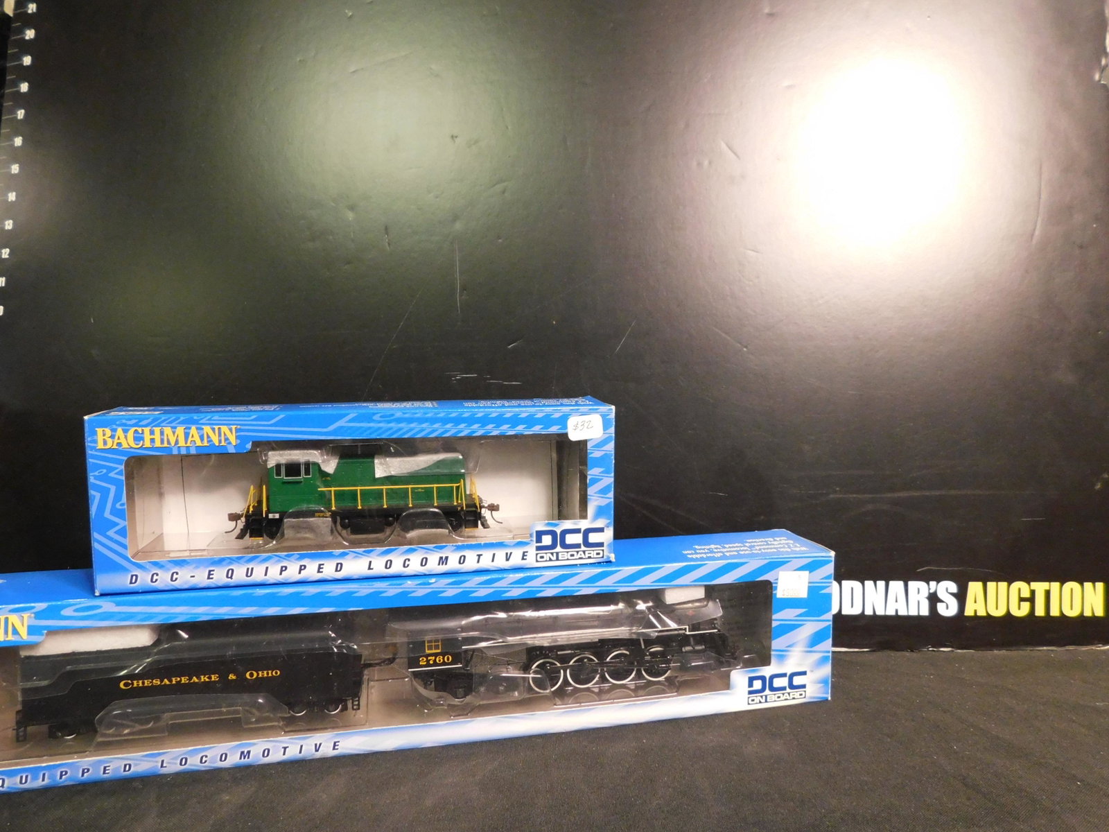 Lot of 2 Bachmann HO Scale Engines: Lot of 2 Bachmann HO Scale Engines including DCC Equipped Unlettered GE70 Ton Diesel and C&O 284 Berkshire Steam Locomotive with Tender. You are bidding at a live sale, please read the terms and condi