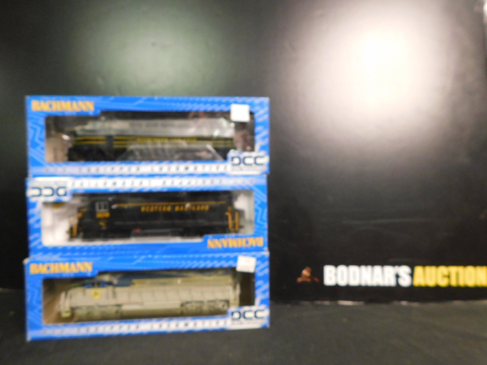 Lot of 3 Bachmann HO Scale Diesel Engines: Lot of 3 Bachmann HO Scale Diesel Engines - All DCC Equipped - including Delaware & Hudson GP38, Western & Maryland GP40 and B&O A Unit Shark nose Diesel. You are bidding at a live sale, please read t