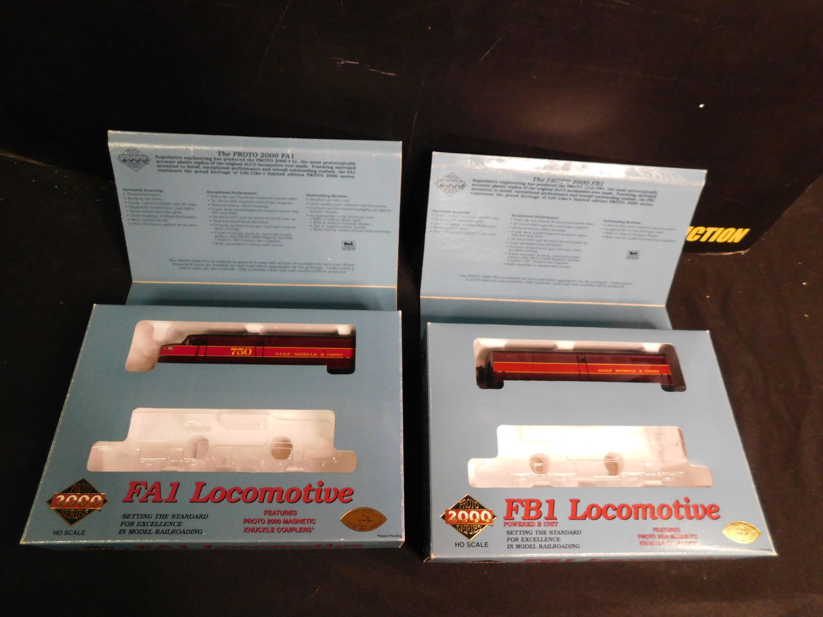 Proto 2000 HO Scale FA1/FB1 Gulf Mobil & Ohio: Proto 2000 FA1/FB1 Gulf Mobil & Ohio Locomotives AB Units - Lot of 2 - HO Scale. You are bidding at a live sale, please read the terms and conditions. We are offering contact-less pick ups at our Sout