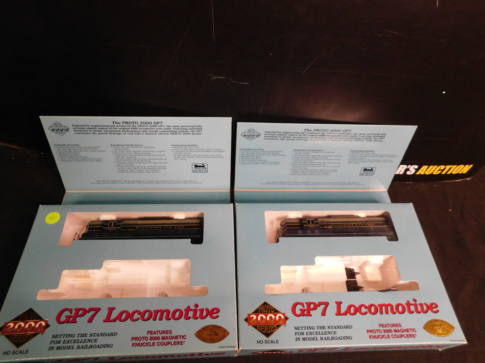 Proto 2000 HO Scale Locomotives GP7 B&O Diesel Engines: Proto 2000 HO Scale Locomotives GP7 B&O Diesel Engines - Lot of 2. You are bidding at a live sale, please read the terms and conditions. We are offering contact-less pick ups at our South Brunswick lo