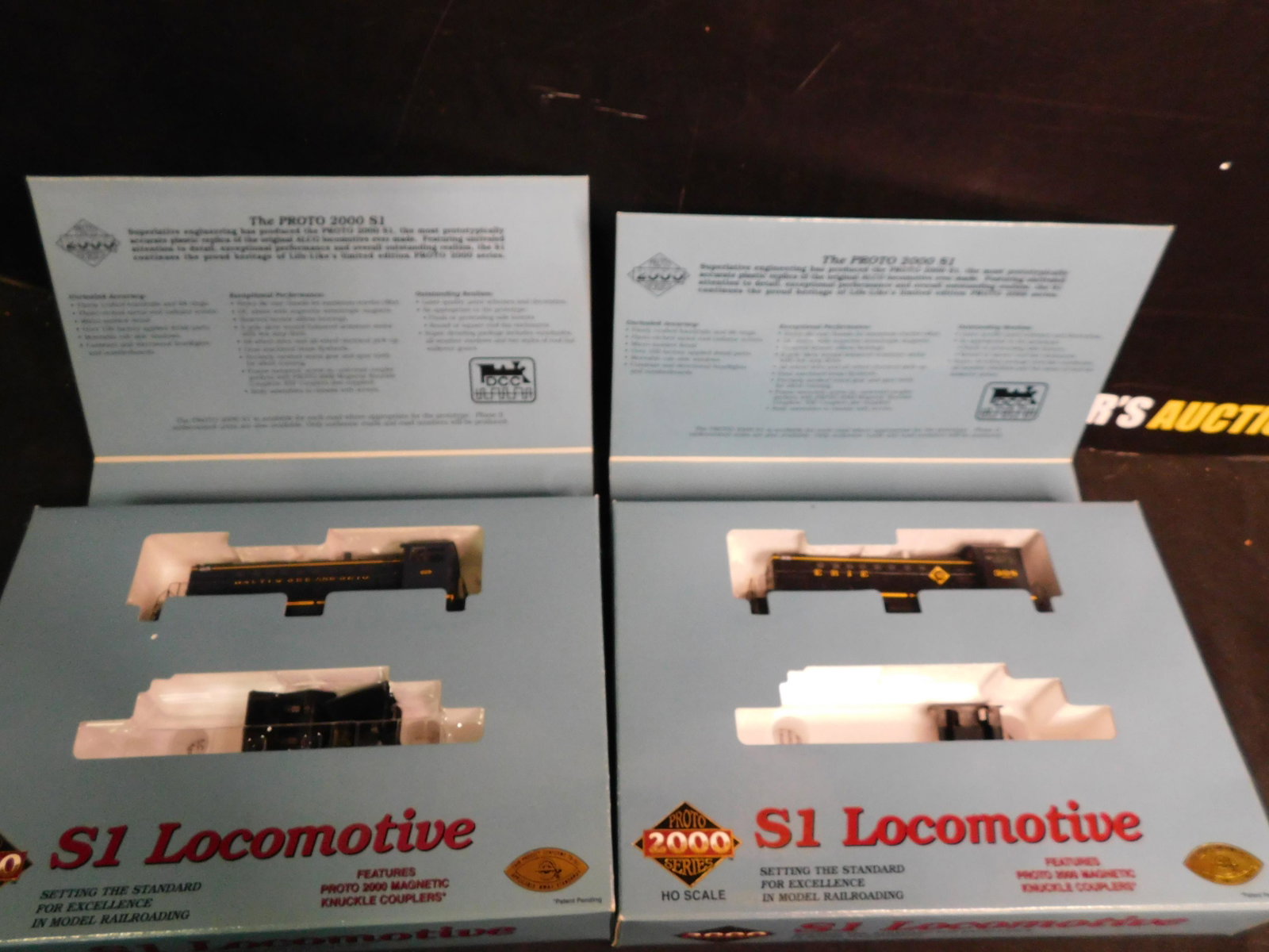 Lot of 2 Proto 2000 HO Scale S1 Locomotives: Lot of 2 Proto 2000 HO Scale Locomotives including S1 Diesel Erie and S1 Diesel B&O. You are bidding at a live sale, please read the terms and conditions. We are offering contact-less pick ups at our 
