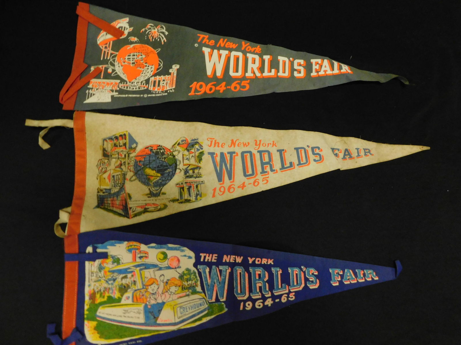 1964 World's Fair Pennant Lot of 3 (1 of 4)