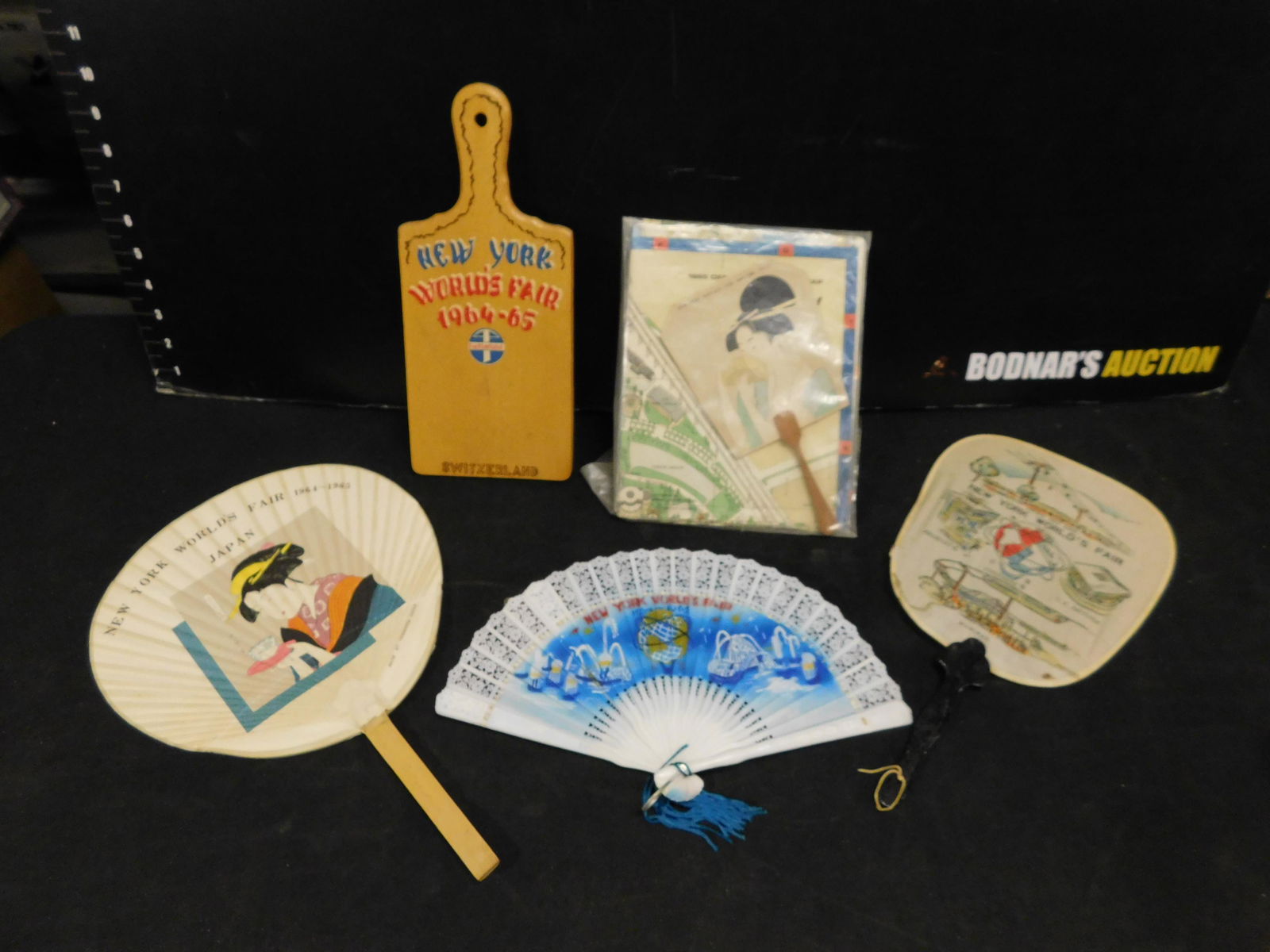 1964 New York World's Fair Lot of Fans and a Wooden (1 of 5)