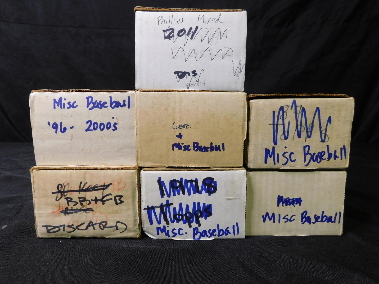 Large Lot of 7 Boxes of Mixed Baseball Cards (1 of 8)