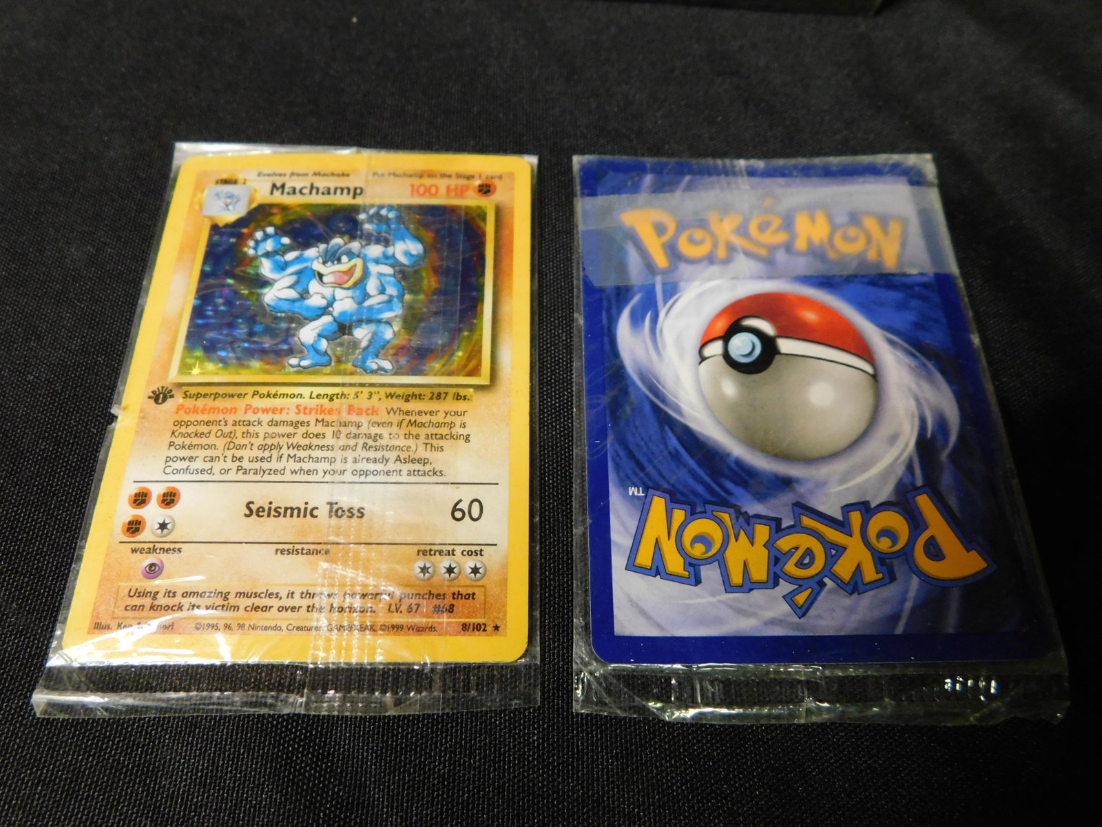Lot of 2 Machamp Foil Cards - 1999 Pokemon: Lot of 2 Machamp Foil Cards - 1999 Pokemon. first edition This sale will be broadcast live on sale day with an auctioneer and caller calling full descriptions of each lot being sold, as well as video 