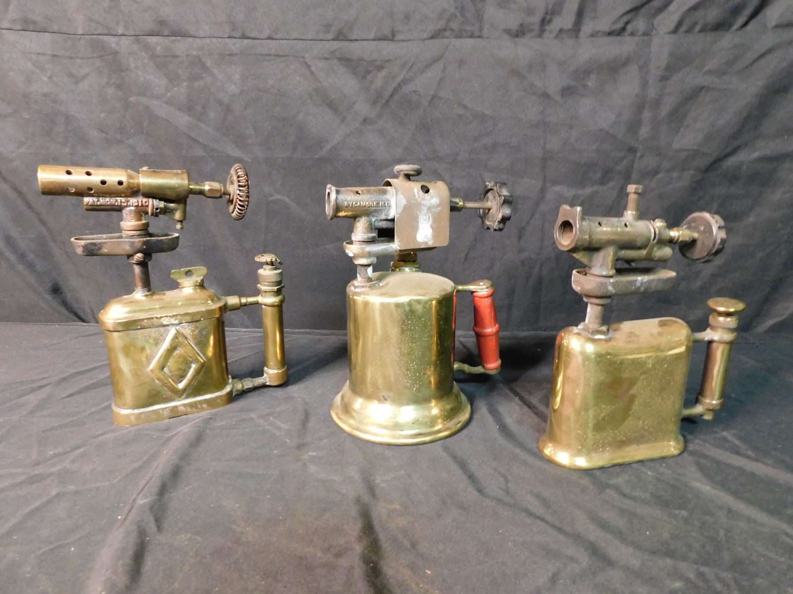 Lot of 3 Antique Brass Torches (1 of 10)
