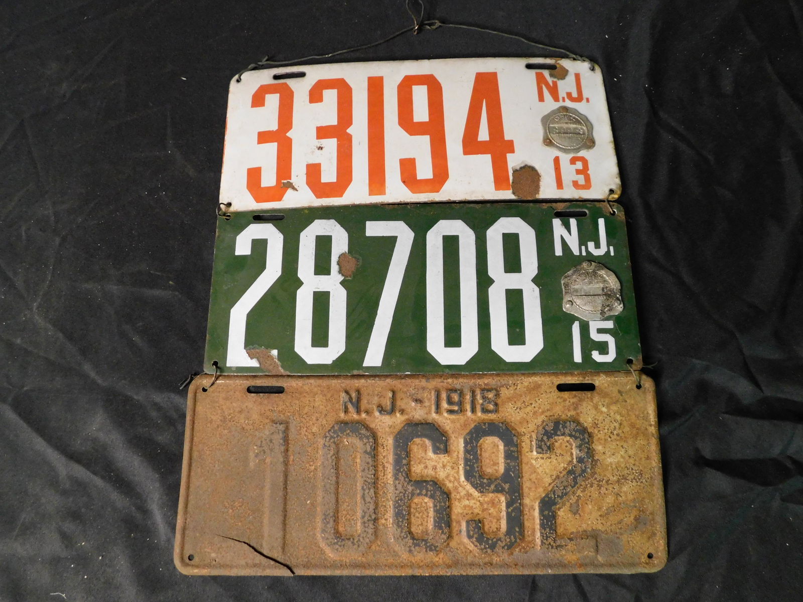 Lot of 3 Vintage NJ License Plates (1 of 6)