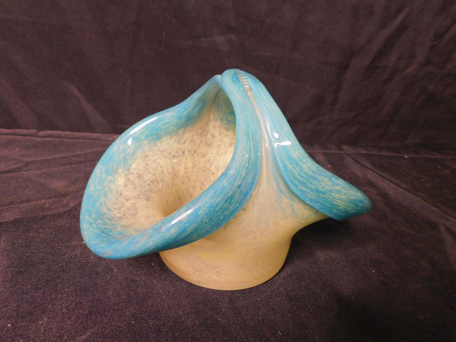 Studio Art Glass Basket - Signed (1 of 4)