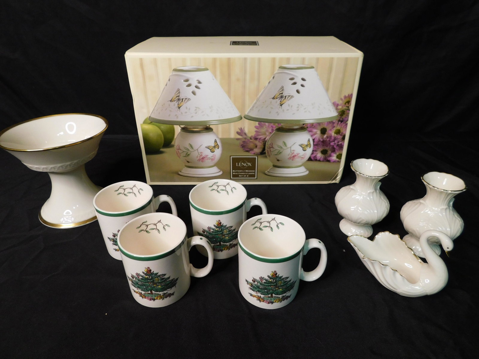 Box Lot of Lenox and Spode: Box Lot of Lenox and Spode. This sale will be broadcast live on sale day with an auctioneer and caller calling full descriptions of each lot being sold, as well as video feed of each lot. All items MU